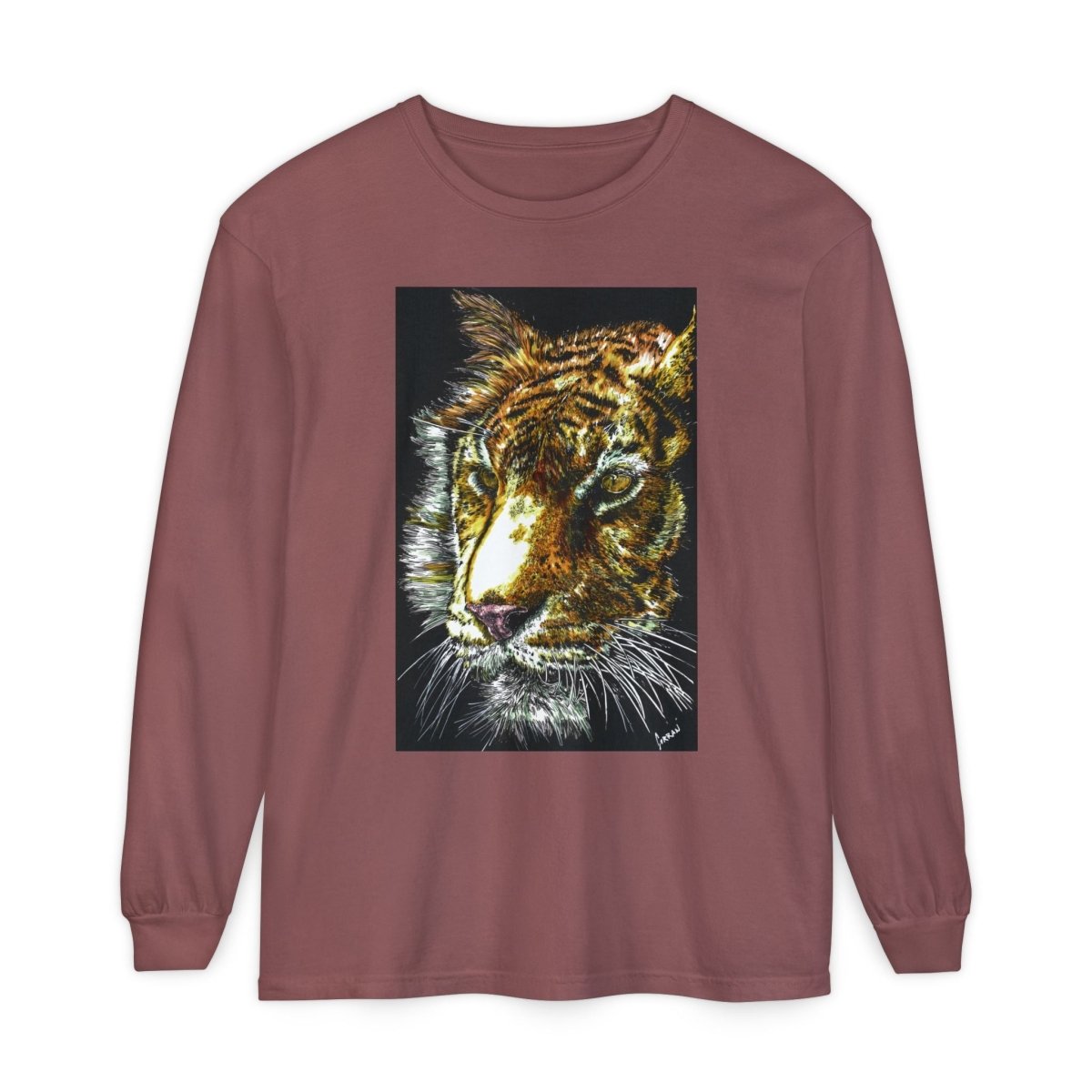 Tiger Hand Drawn Unisex Long Sleeve T-Shirt - Curran Artworks