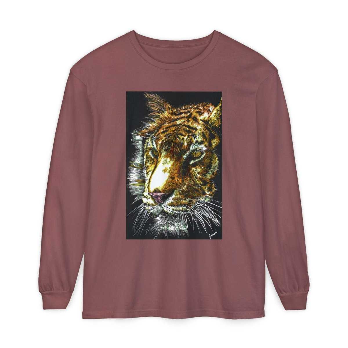 Tiger Hand Drawn Unisex Long Sleeve T-Shirt - Curran Artworks
