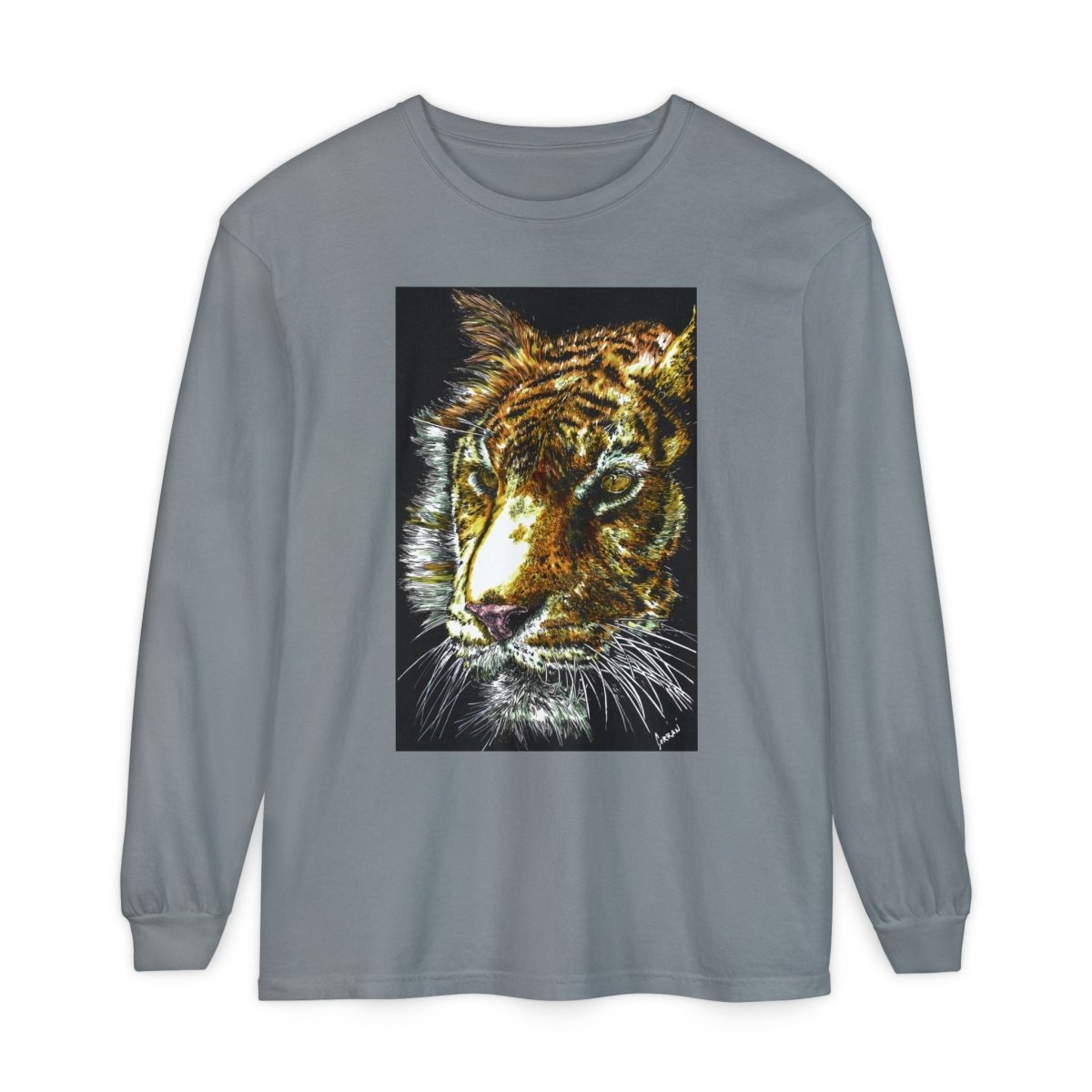 Tiger Hand Drawn Unisex Long Sleeve T-Shirt - Curran Artworks