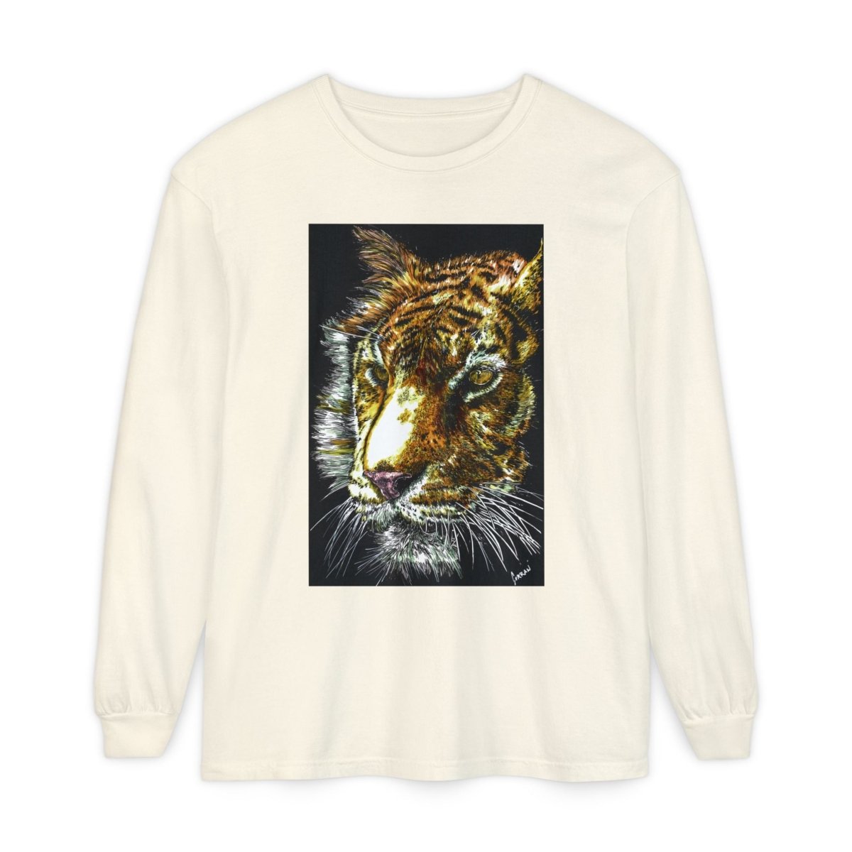 Tiger Hand Drawn Unisex Long Sleeve T-Shirt - Curran Artworks