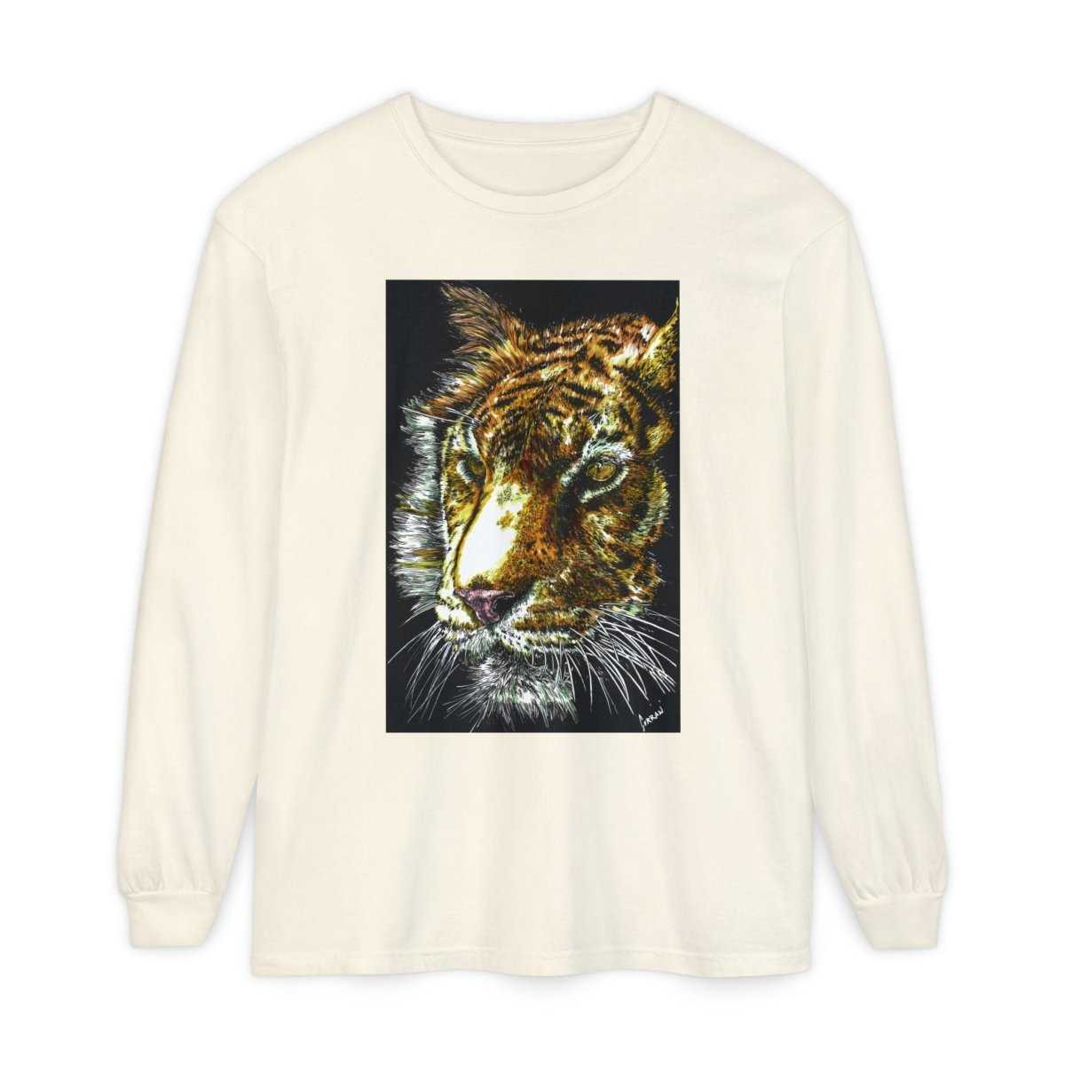 Tiger Hand Drawn Unisex Long Sleeve T-Shirt - Curran Artworks