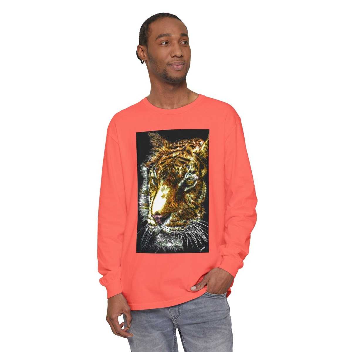 Tiger Hand Drawn Unisex Long Sleeve T-Shirt - Curran Artworks