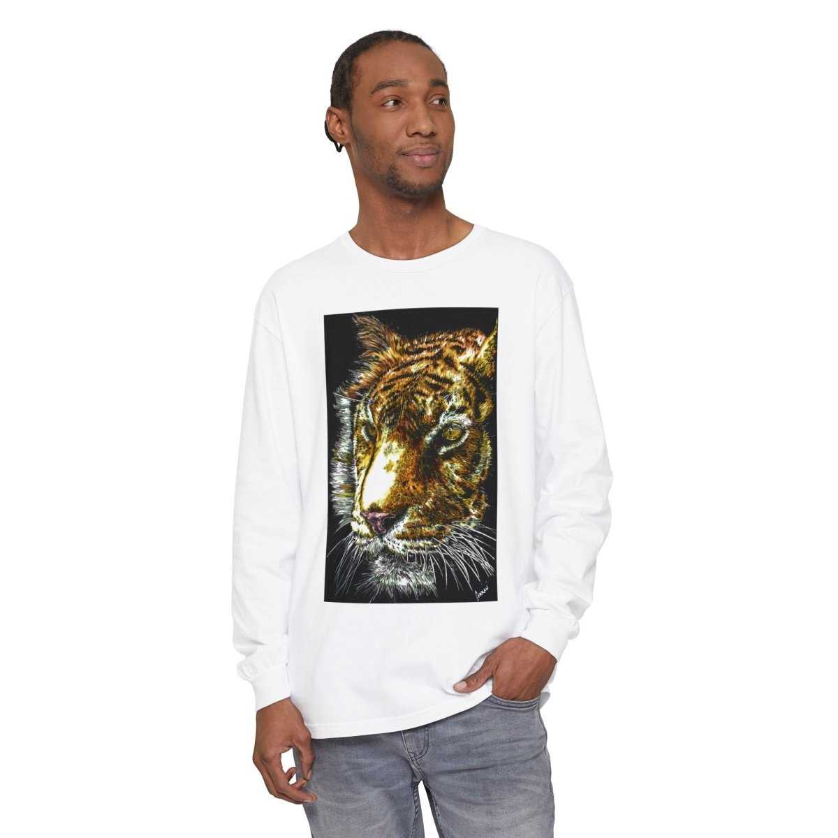 Tiger Hand Drawn Unisex Long Sleeve T-Shirt - Curran Artworks