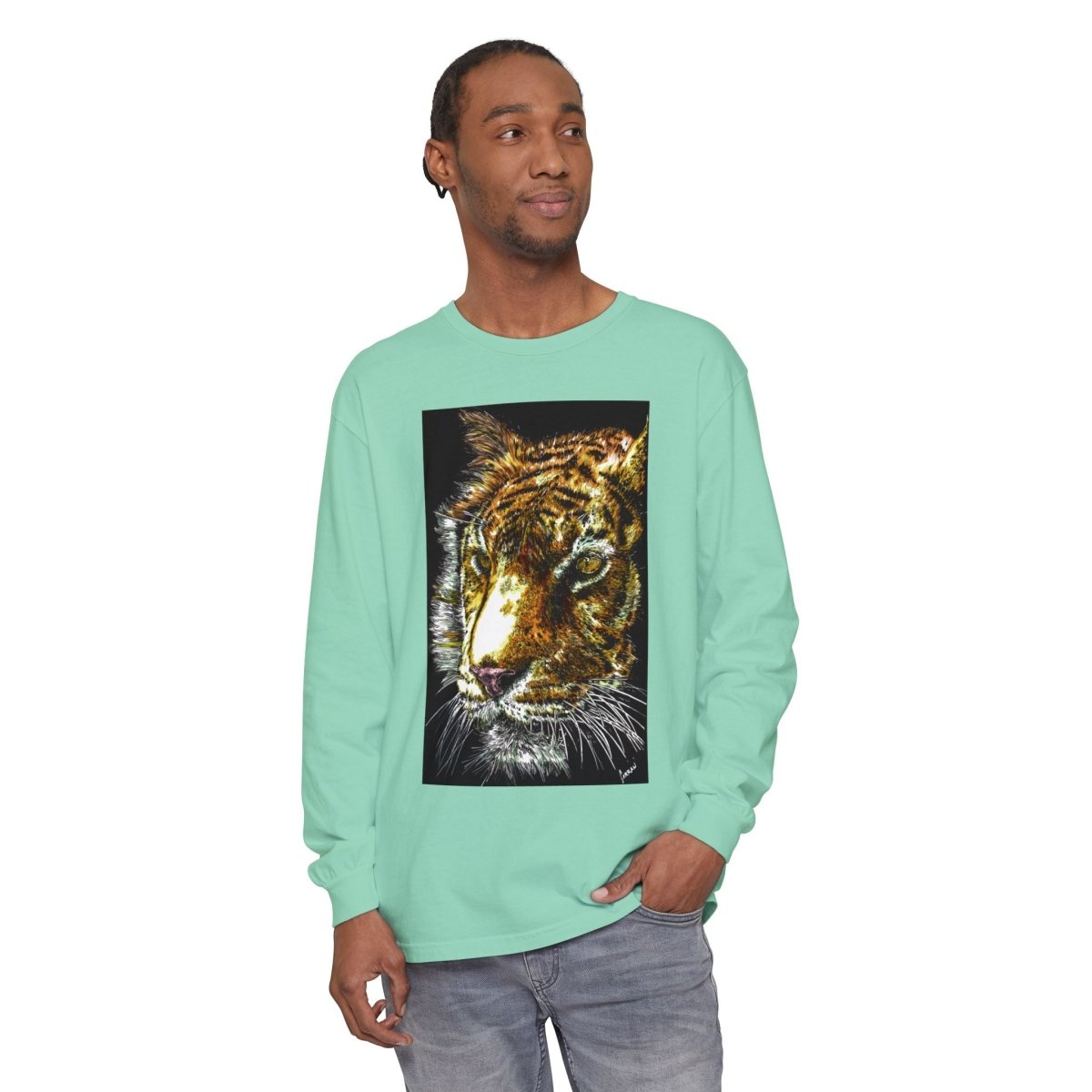 Tiger Hand Drawn Unisex Long Sleeve T-Shirt - Curran Artworks