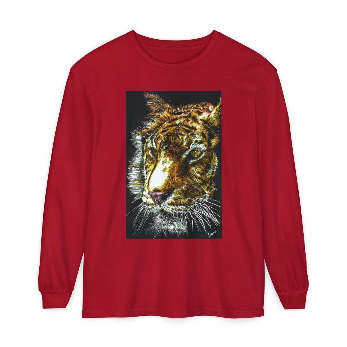 Tiger Hand Drawn Unisex Long Sleeve T-Shirt - Curran Artworks