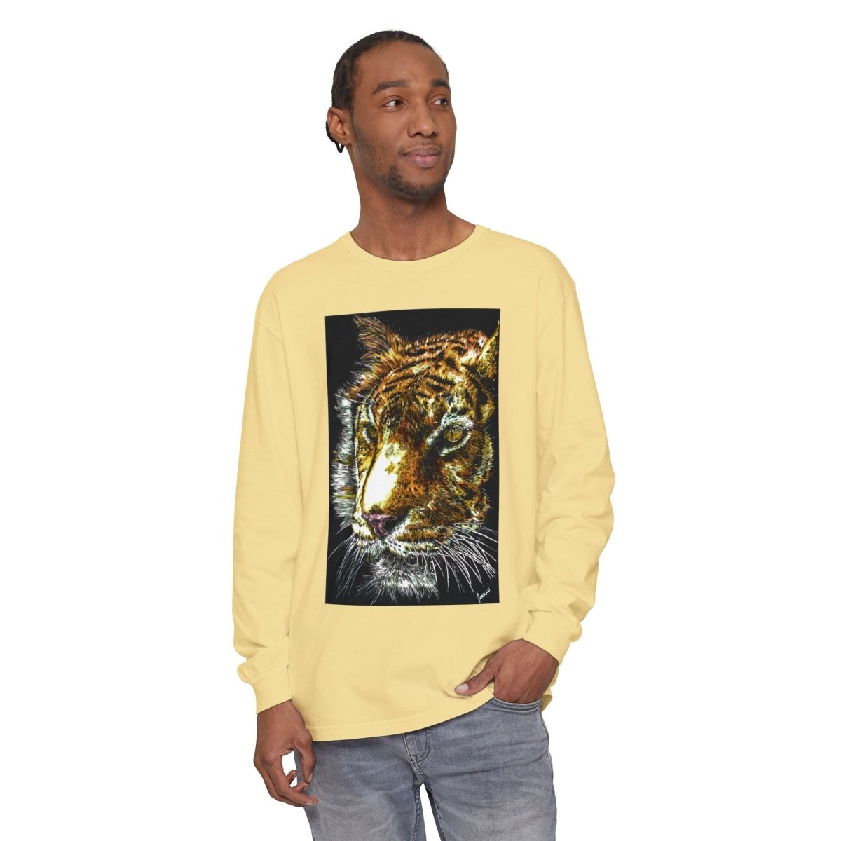 Tiger Hand Drawn Unisex Long Sleeve T-Shirt - Curran Artworks