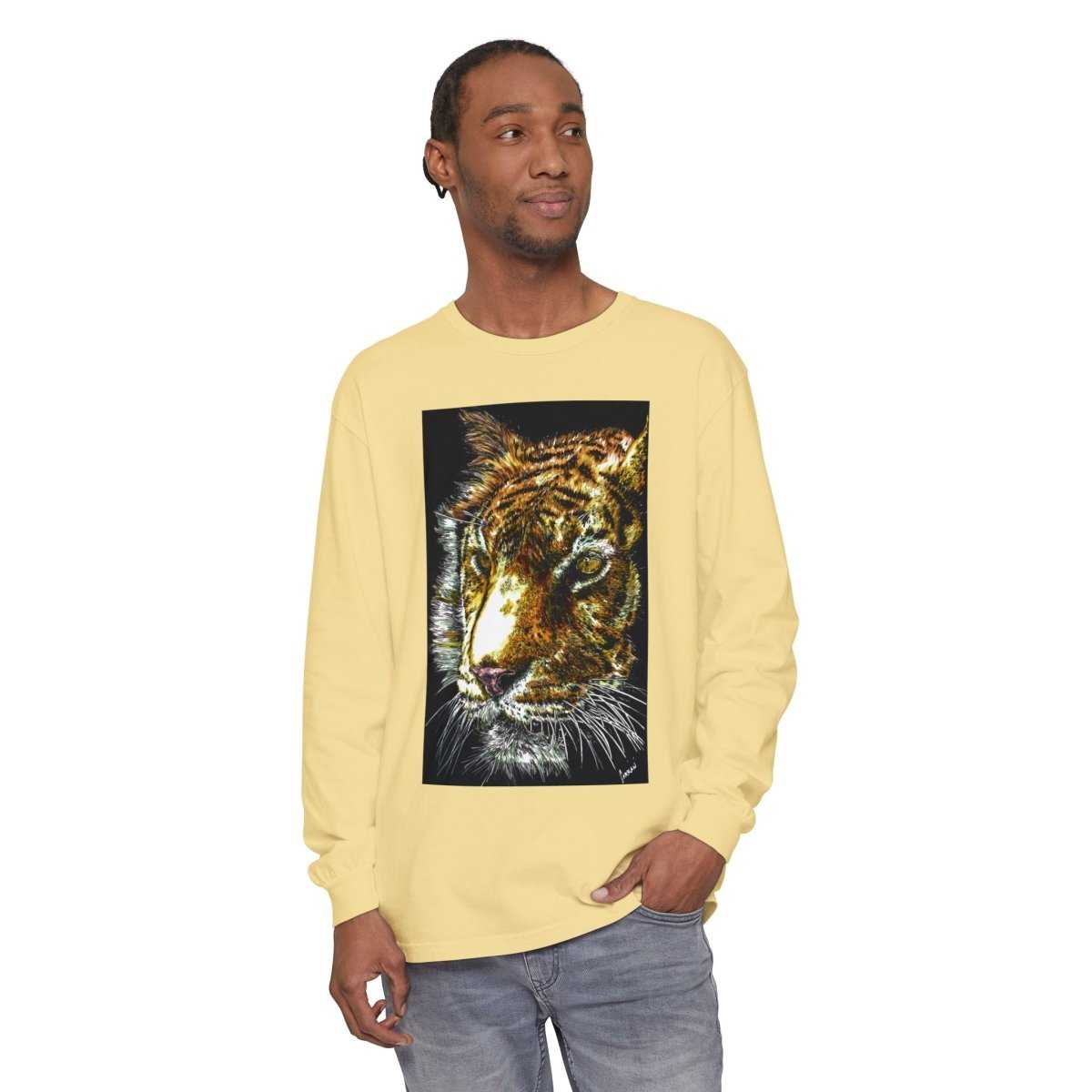 Tiger Hand Drawn Unisex Long Sleeve T-Shirt - Curran Artworks