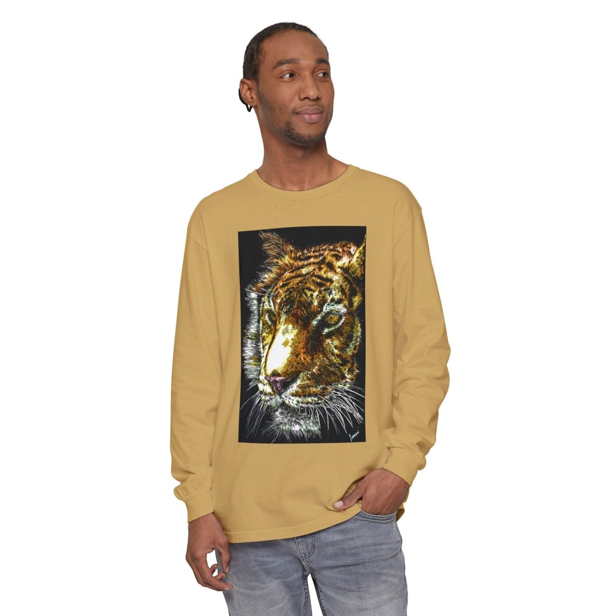 Tiger Hand Drawn Unisex Long Sleeve T-Shirt - Curran Artworks