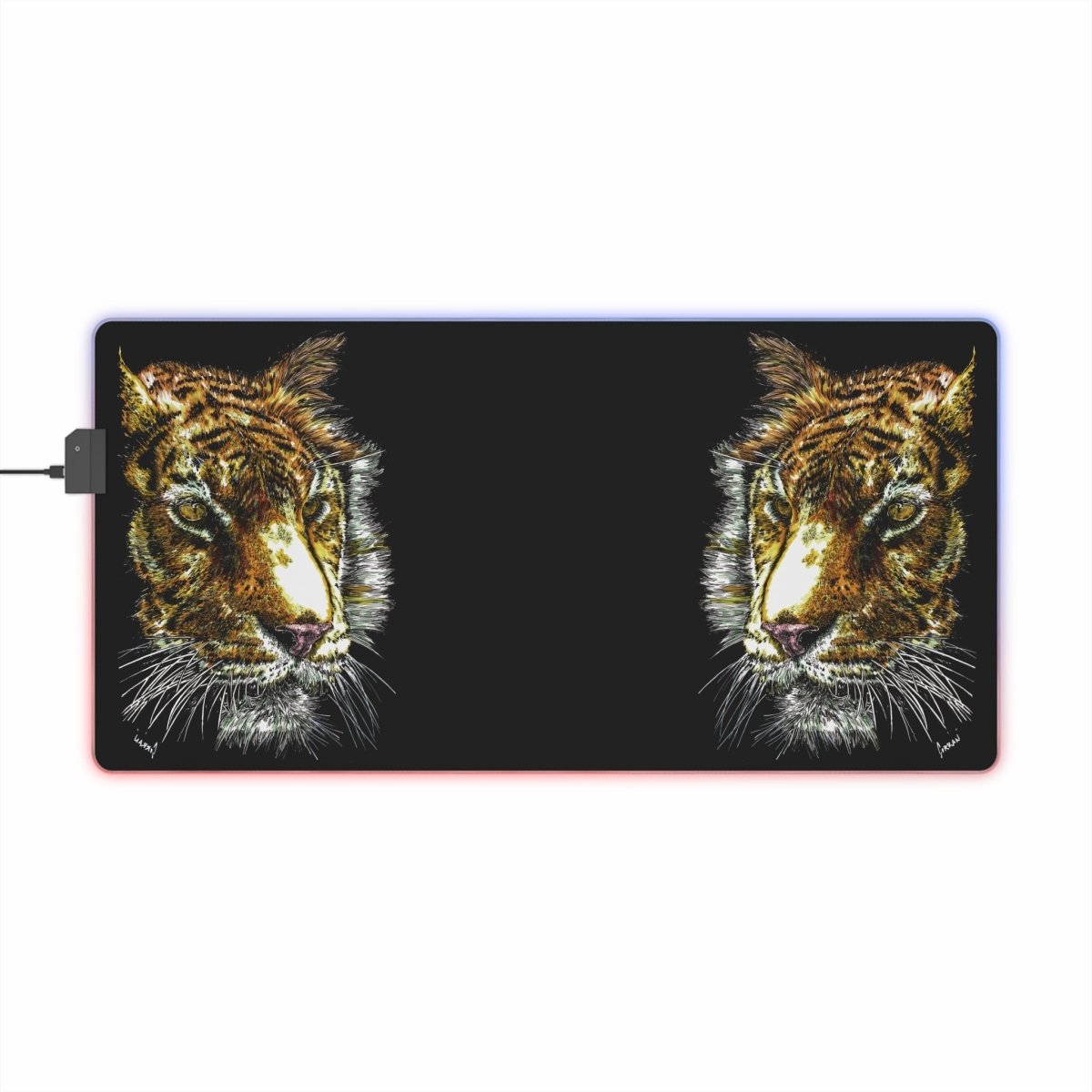 Tiger LED Gaming Mouse Pad - RGB Backlit, Perfect for Gamers - Curran Artworks