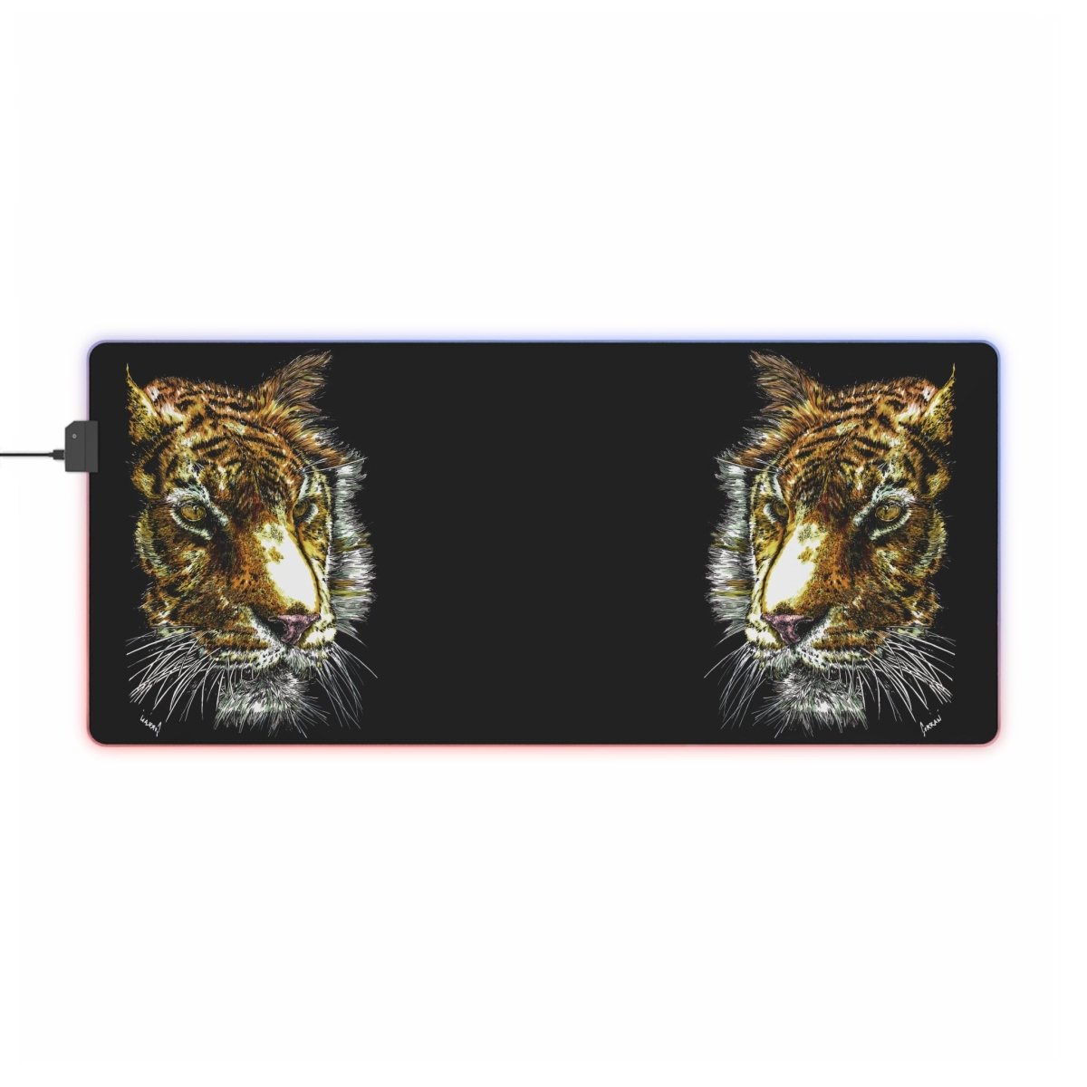 Tiger LED Gaming Mouse Pad - RGB Backlit, Perfect for Gamers - Curran Artworks