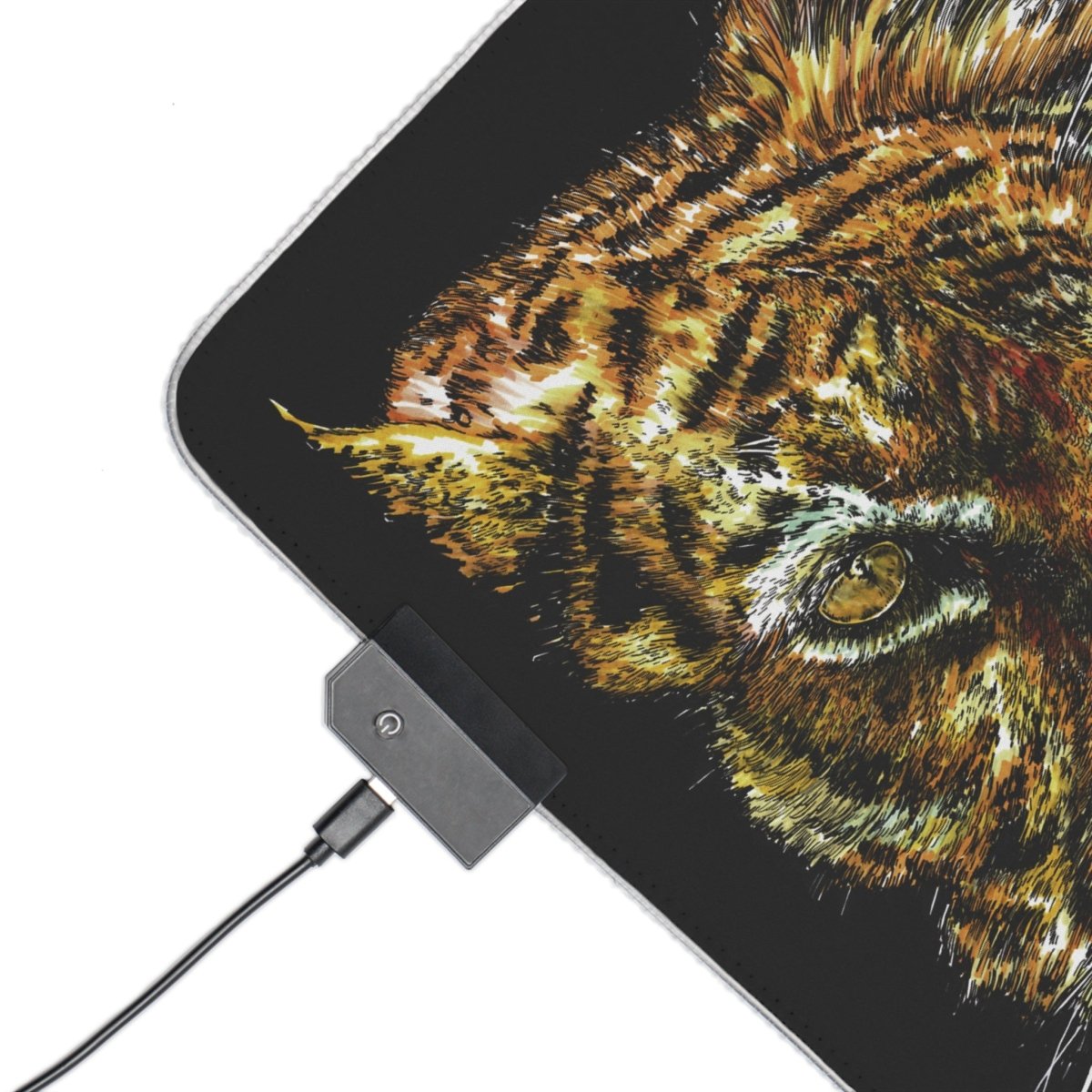 Tiger LED Gaming Mouse Pad - RGB Backlit, Perfect for Gamers - Curran Artworks