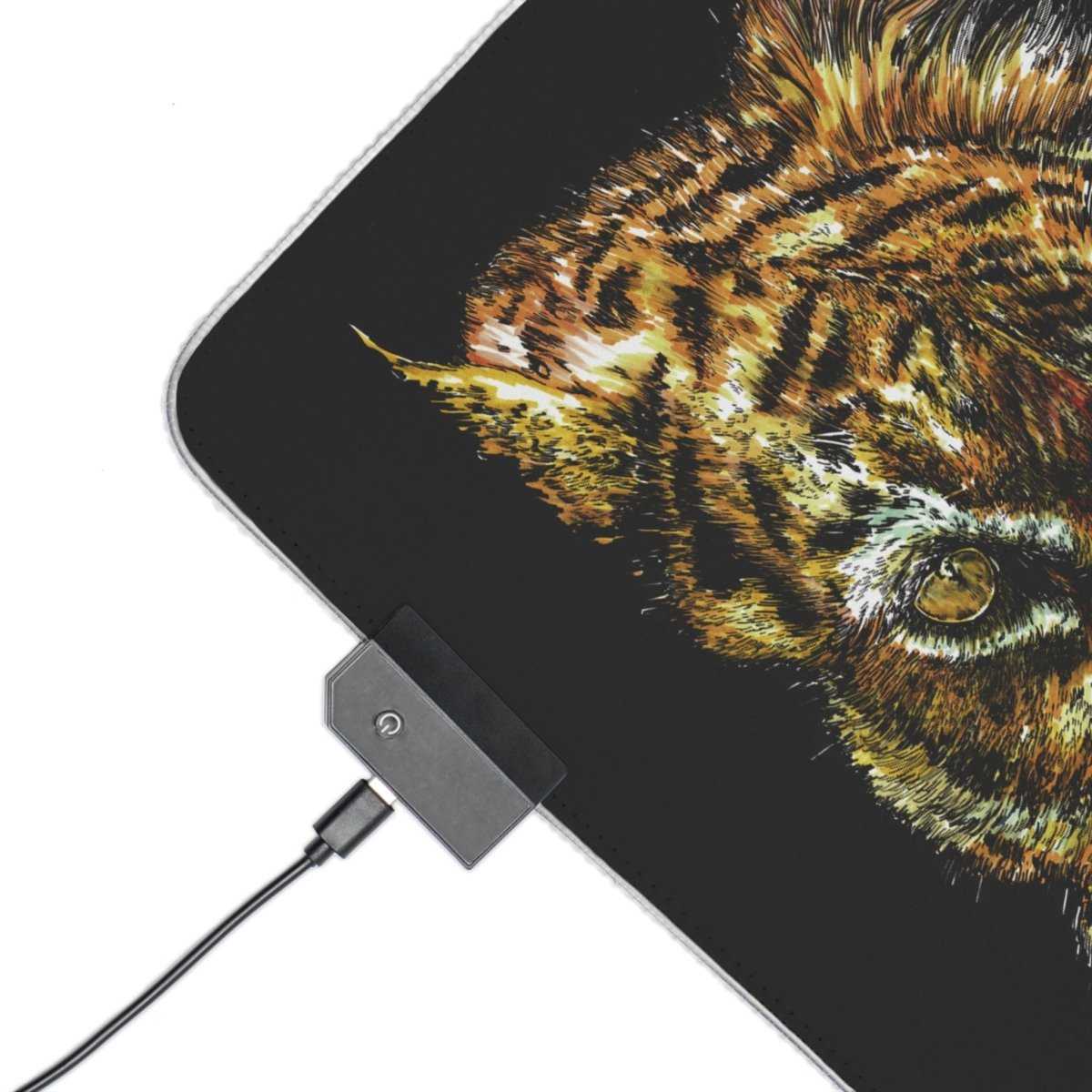 Tiger LED Gaming Mouse Pad - RGB Backlit, Perfect for Gamers - Curran Artworks