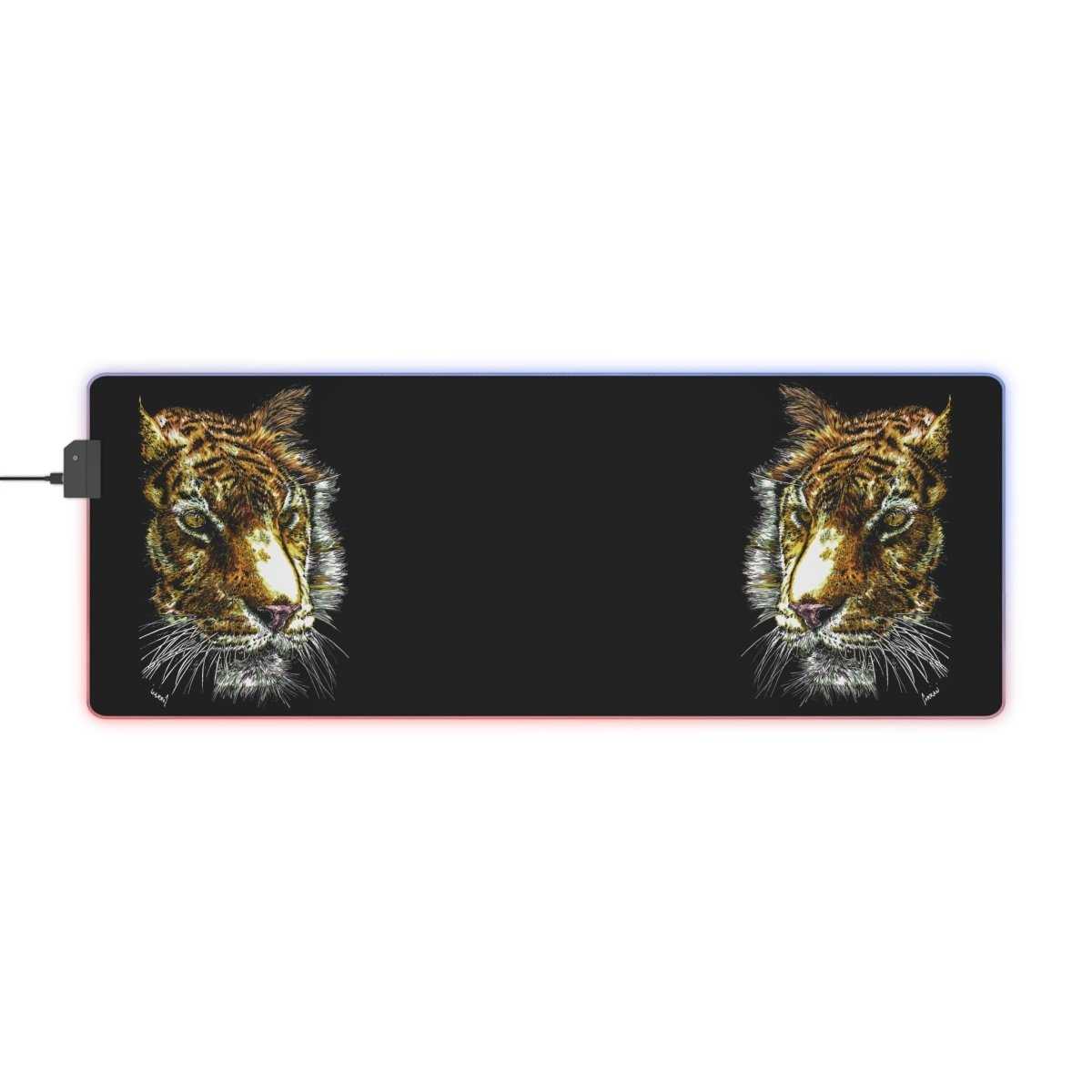 Tiger LED Gaming Mouse Pad - RGB Backlit, Perfect for Gamers - Curran Artworks