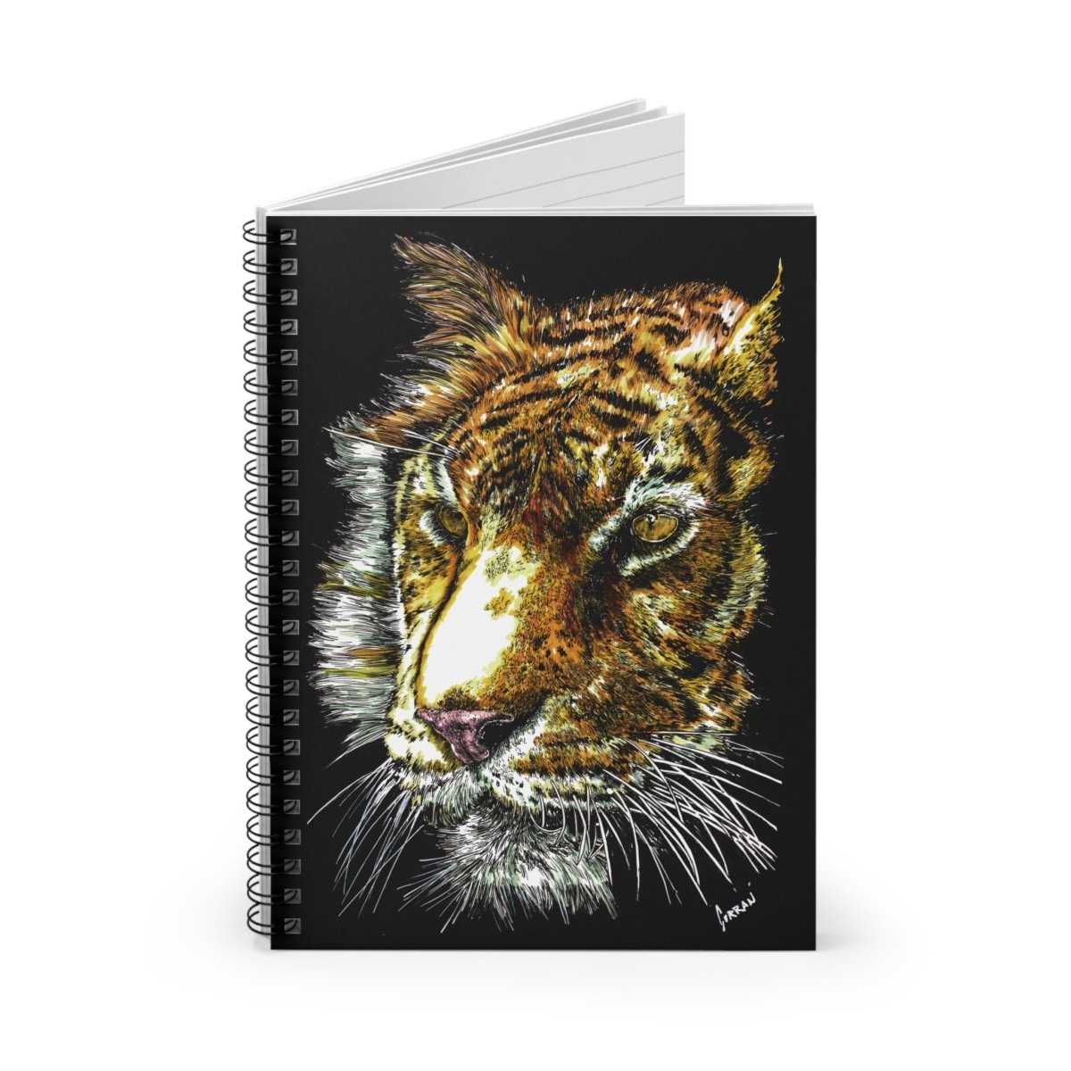 Tiger Spirit Spiral Notebook - Ruled Line for Inspiration & Creativity - Curran Artworks