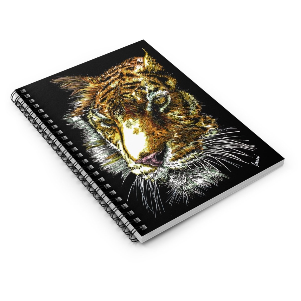 Tiger Spirit Spiral Notebook - Ruled Line for Inspiration & Creativity - Curran Artworks