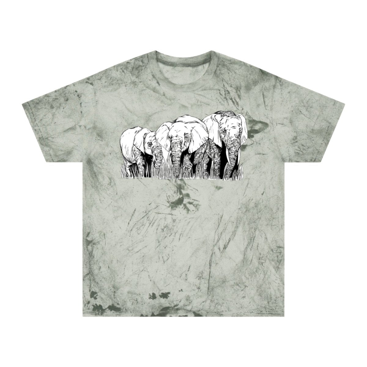 Unisex Color Blast Elephant Graphic T-Shirt - Eco - Friendly Art Tee - Curran Artworks