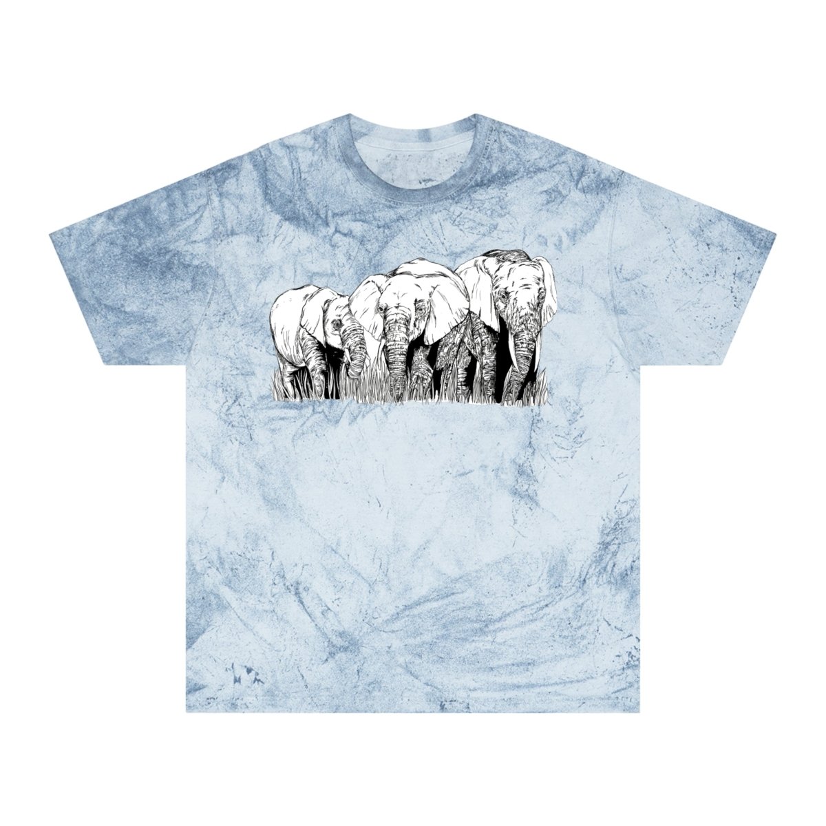 Unisex Color Blast Elephant Graphic T-Shirt - Eco - Friendly Art Tee - Curran Artworks