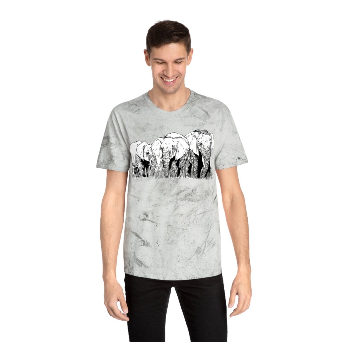 Unisex Color Blast Elephant Graphic T-Shirt - Eco - Friendly Art Tee - Curran Artworks