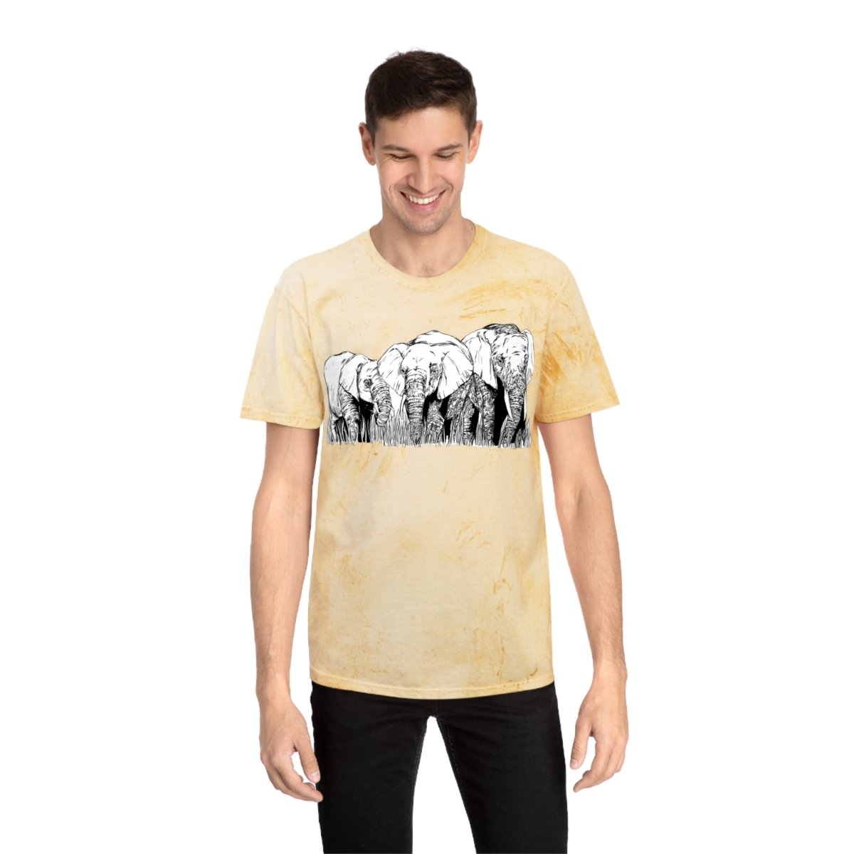 Unisex Color Blast Elephant Graphic T-Shirt - Eco - Friendly Art Tee - Curran Artworks