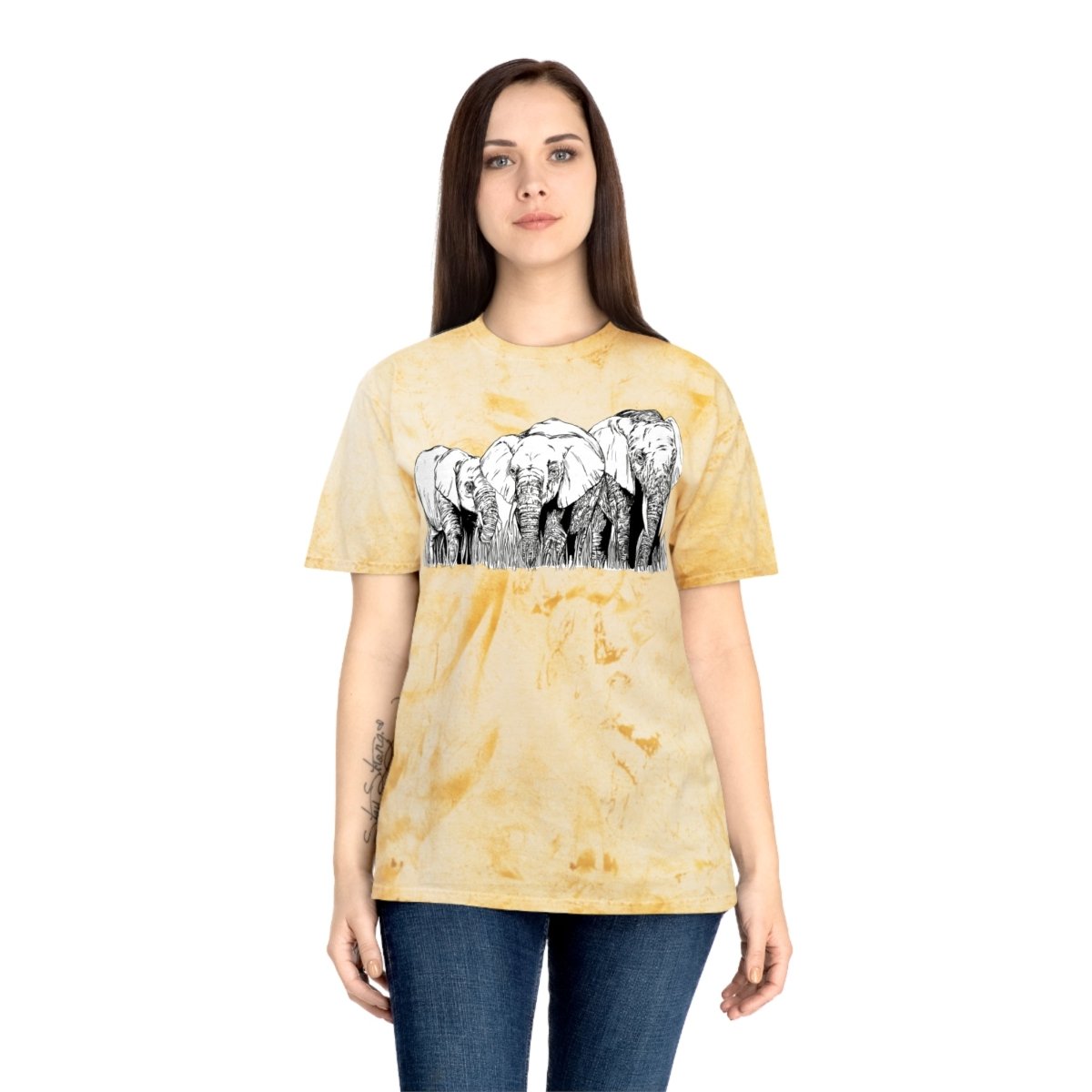 Unisex Color Blast Elephant Graphic T-Shirt - Eco - Friendly Art Tee - Curran Artworks