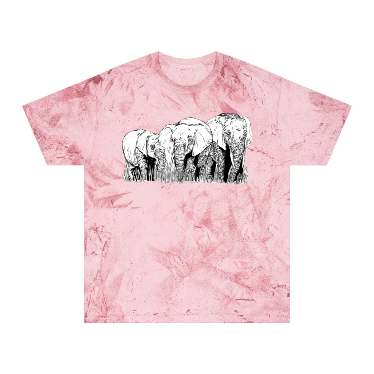Unisex Color Blast Elephant Graphic T-Shirt - Eco - Friendly Art Tee - Curran Artworks