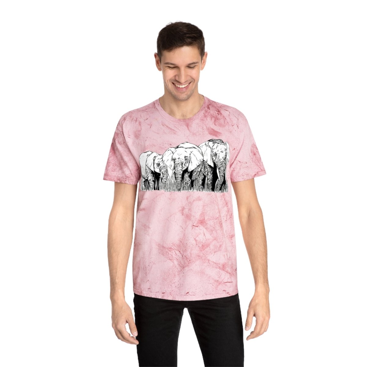 Unisex Color Blast Elephant Graphic T-Shirt - Eco - Friendly Art Tee - Curran Artworks