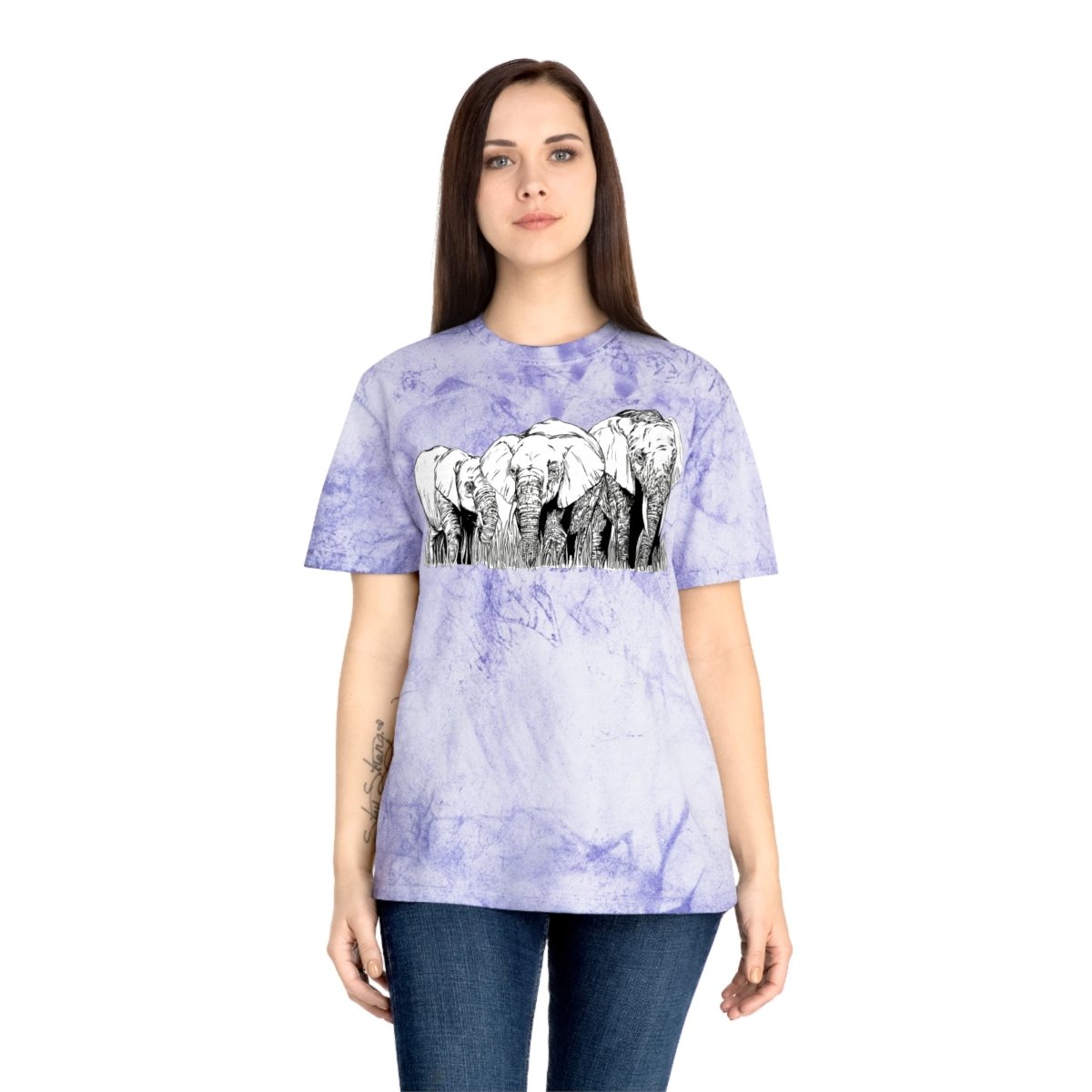 Unisex Color Blast Elephant Graphic T-Shirt - Eco - Friendly Art Tee - Curran Artworks