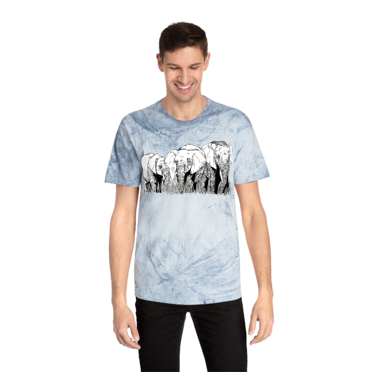 Unisex Color Blast Elephant Graphic T-Shirt - Eco - Friendly Art Tee - Curran Artworks