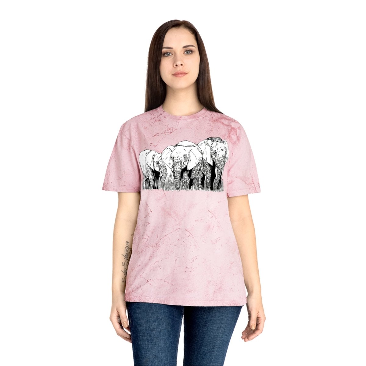 Unisex Color Blast Elephant Graphic T-Shirt - Eco - Friendly Art Tee - Curran Artworks