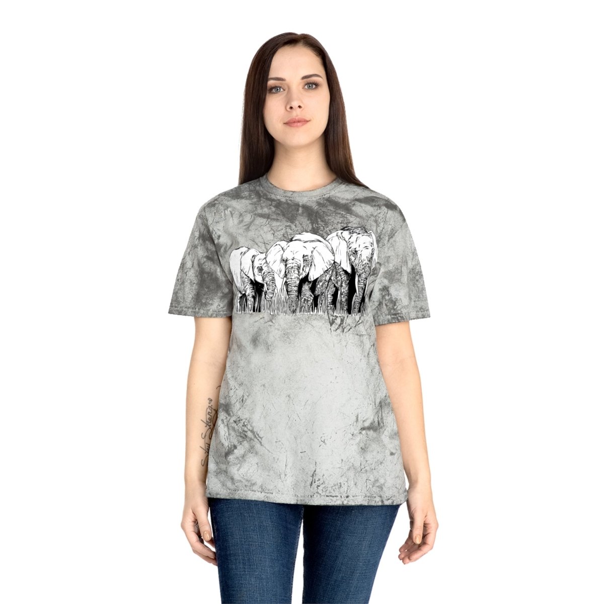 Unisex Color Blast Elephant Graphic T-Shirt - Eco - Friendly Art Tee - Curran Artworks