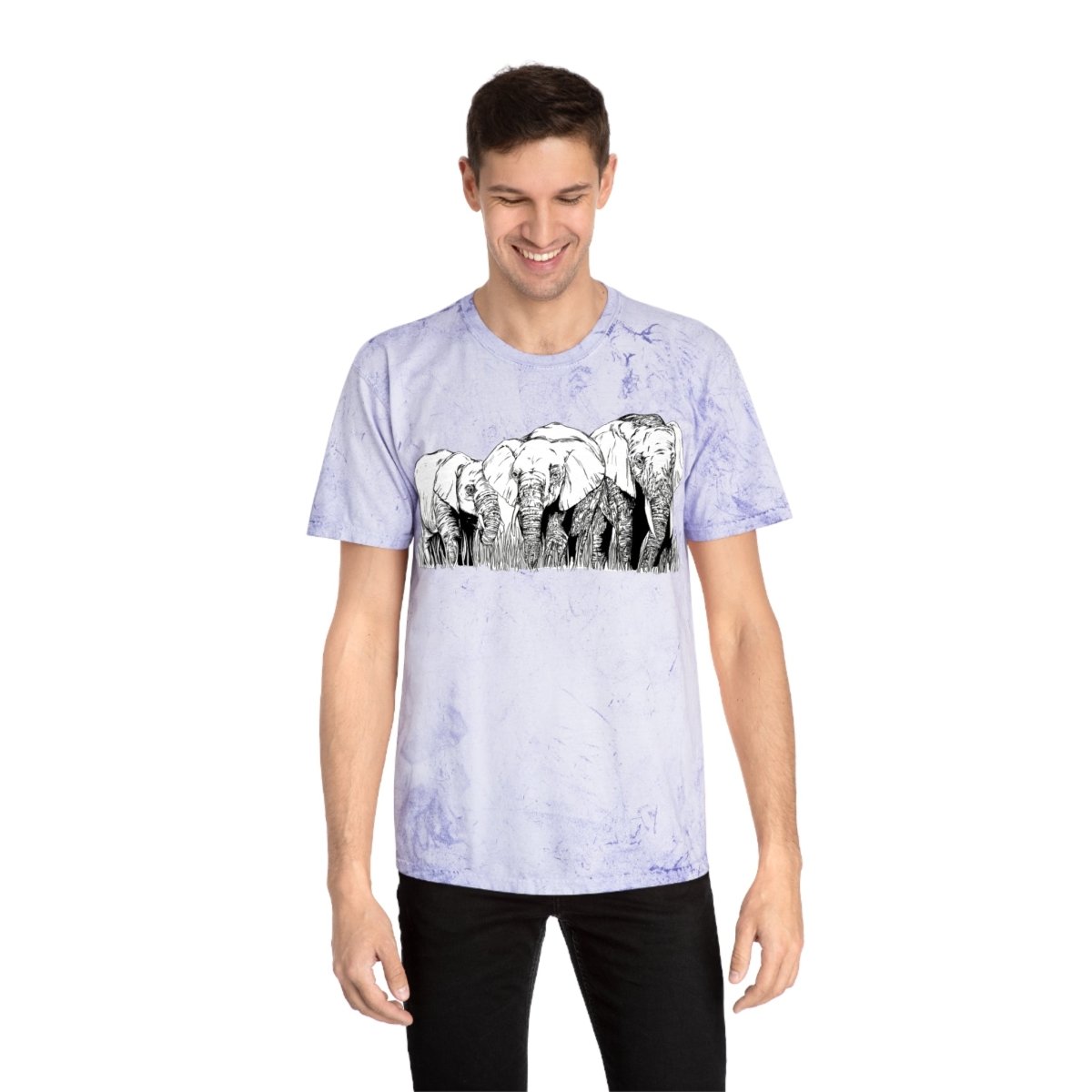 Unisex Color Blast Elephant Graphic T-Shirt - Eco - Friendly Art Tee - Curran Artworks