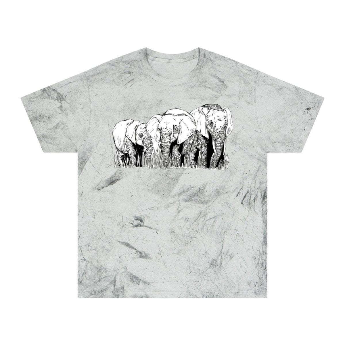Unisex Color Blast Elephant Graphic T-Shirt - Eco - Friendly Art Tee - Curran Artworks