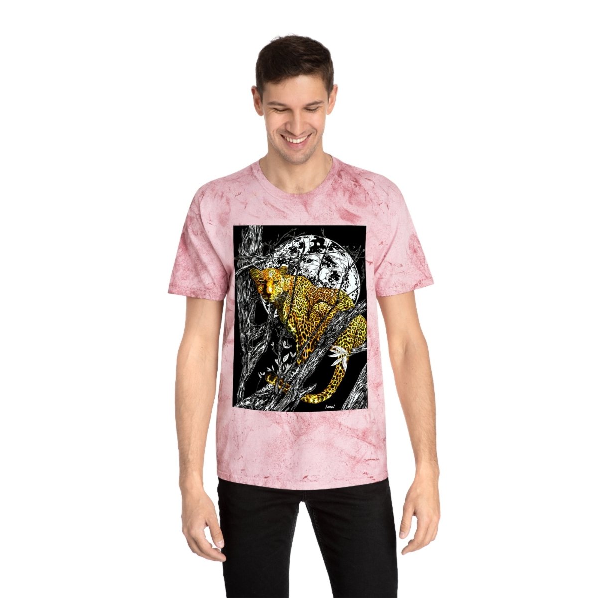 Unisex Color Blast Leopard T-Shirt - Vivid Wildlife Design - Curran Artworks