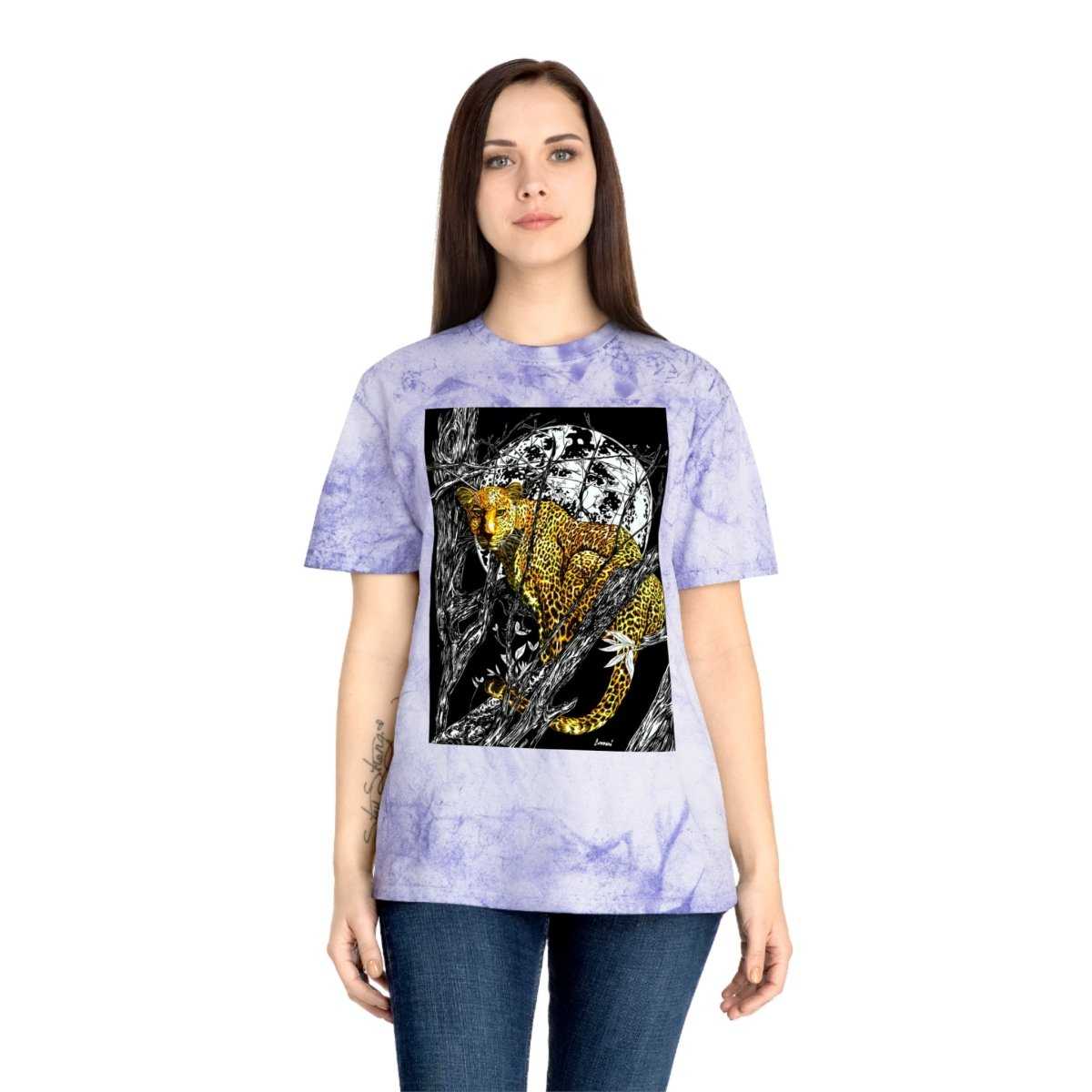 Unisex Color Blast Leopard T-Shirt - Vivid Wildlife Design - Curran Artworks