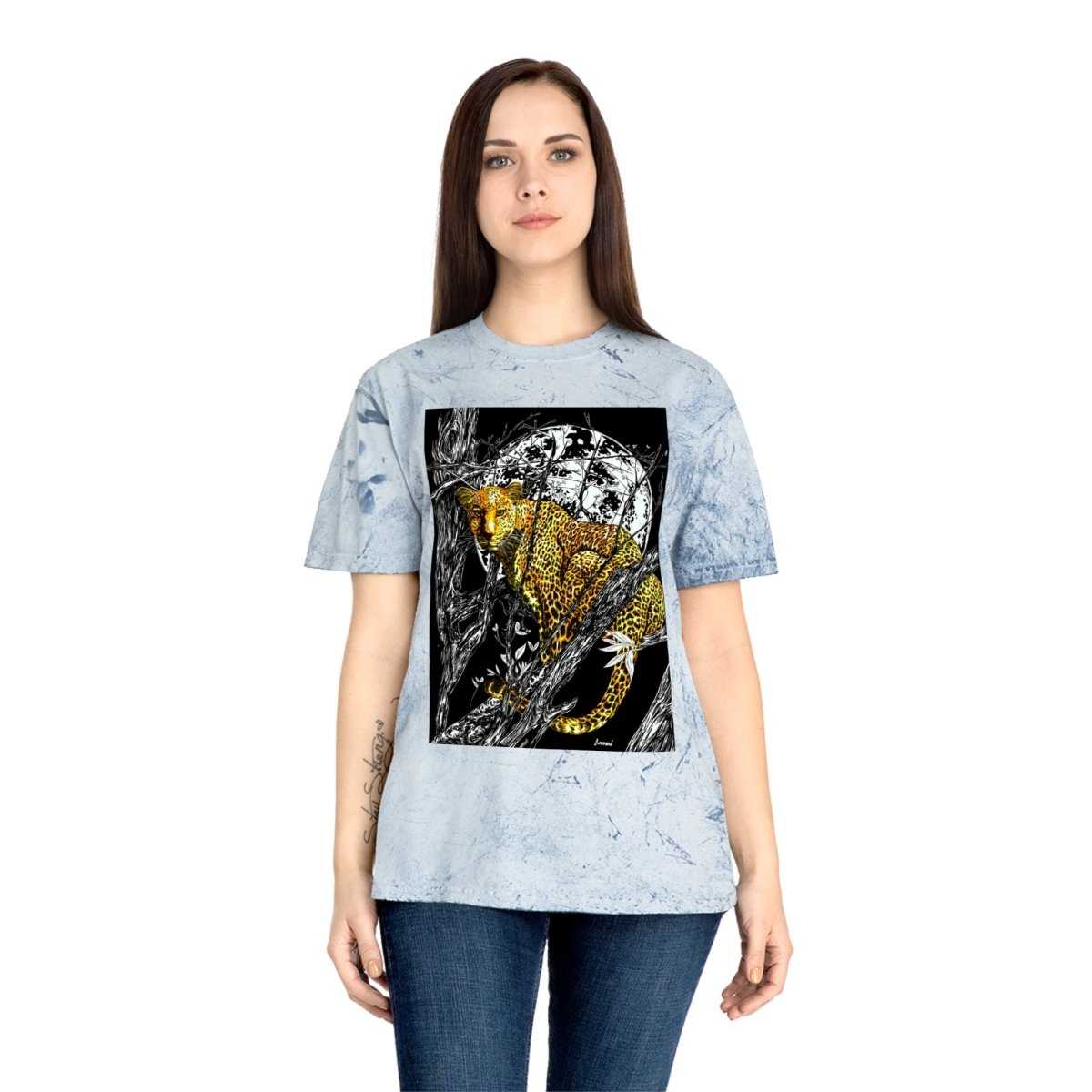 Unisex Color Blast Leopard T-Shirt - Vivid Wildlife Design - Curran Artworks