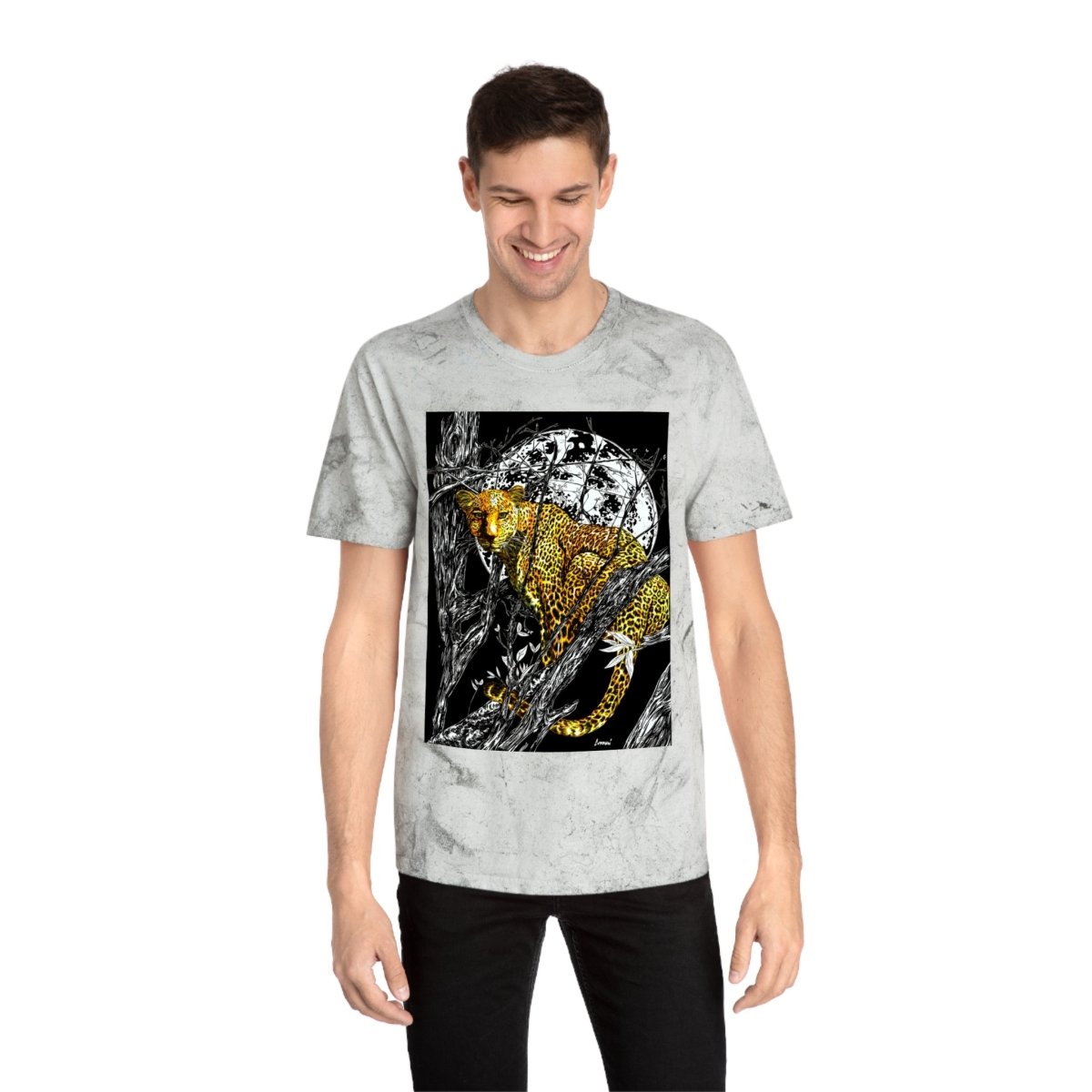 Unisex Color Blast Leopard T-Shirt - Vivid Wildlife Design - Curran Artworks