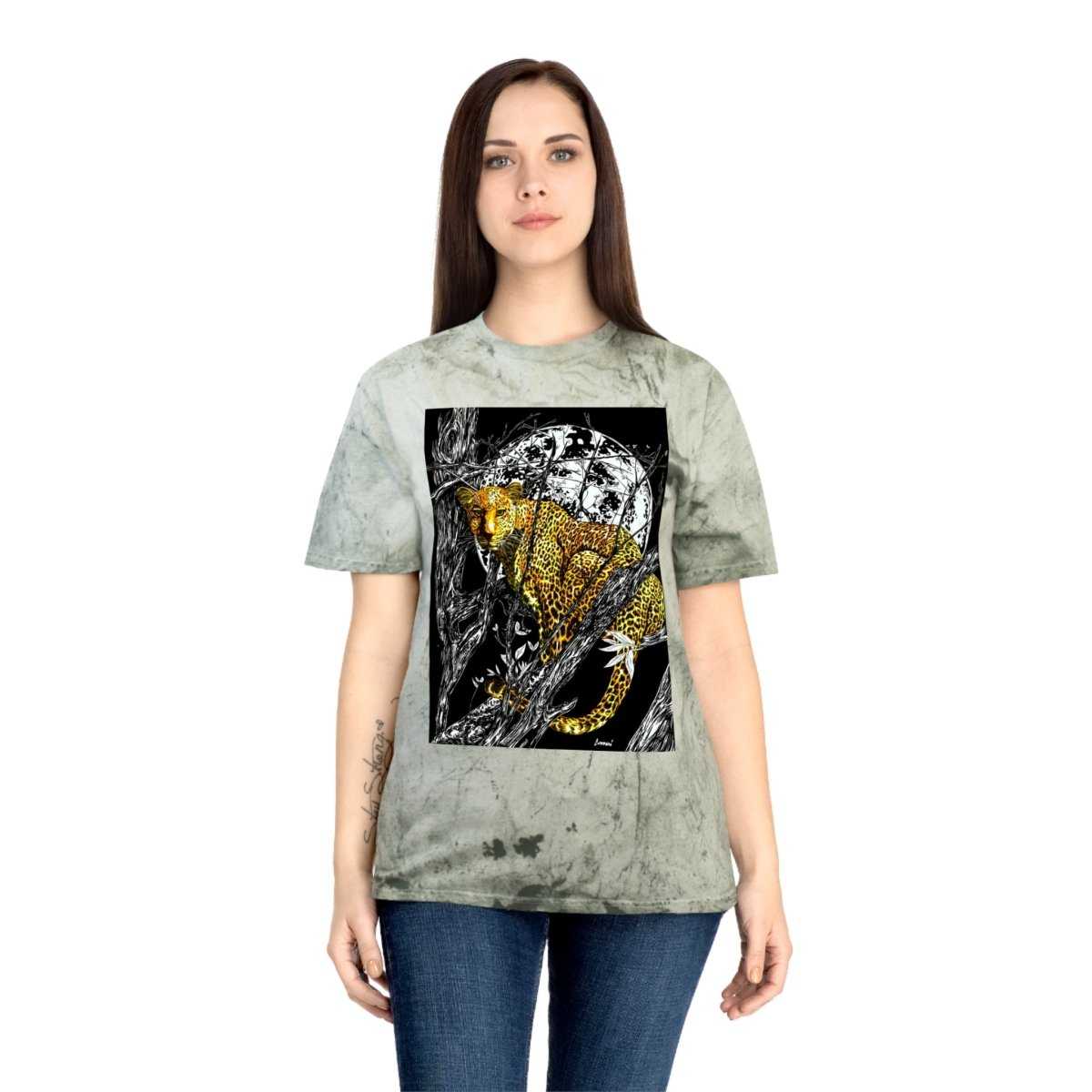 Unisex Color Blast Leopard T-Shirt - Vivid Wildlife Design - Curran Artworks