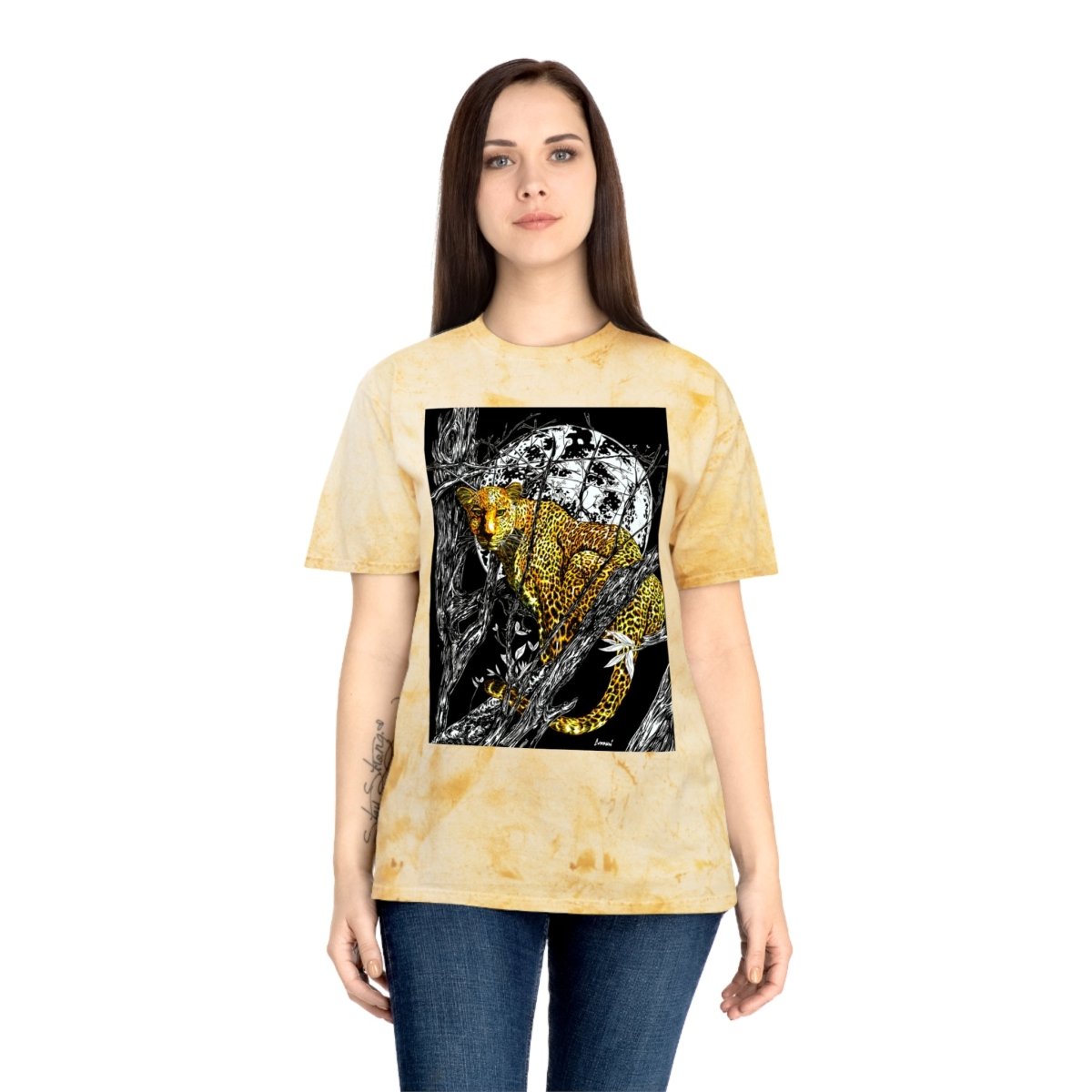 Unisex Color Blast Leopard T-Shirt - Vivid Wildlife Design - Curran Artworks