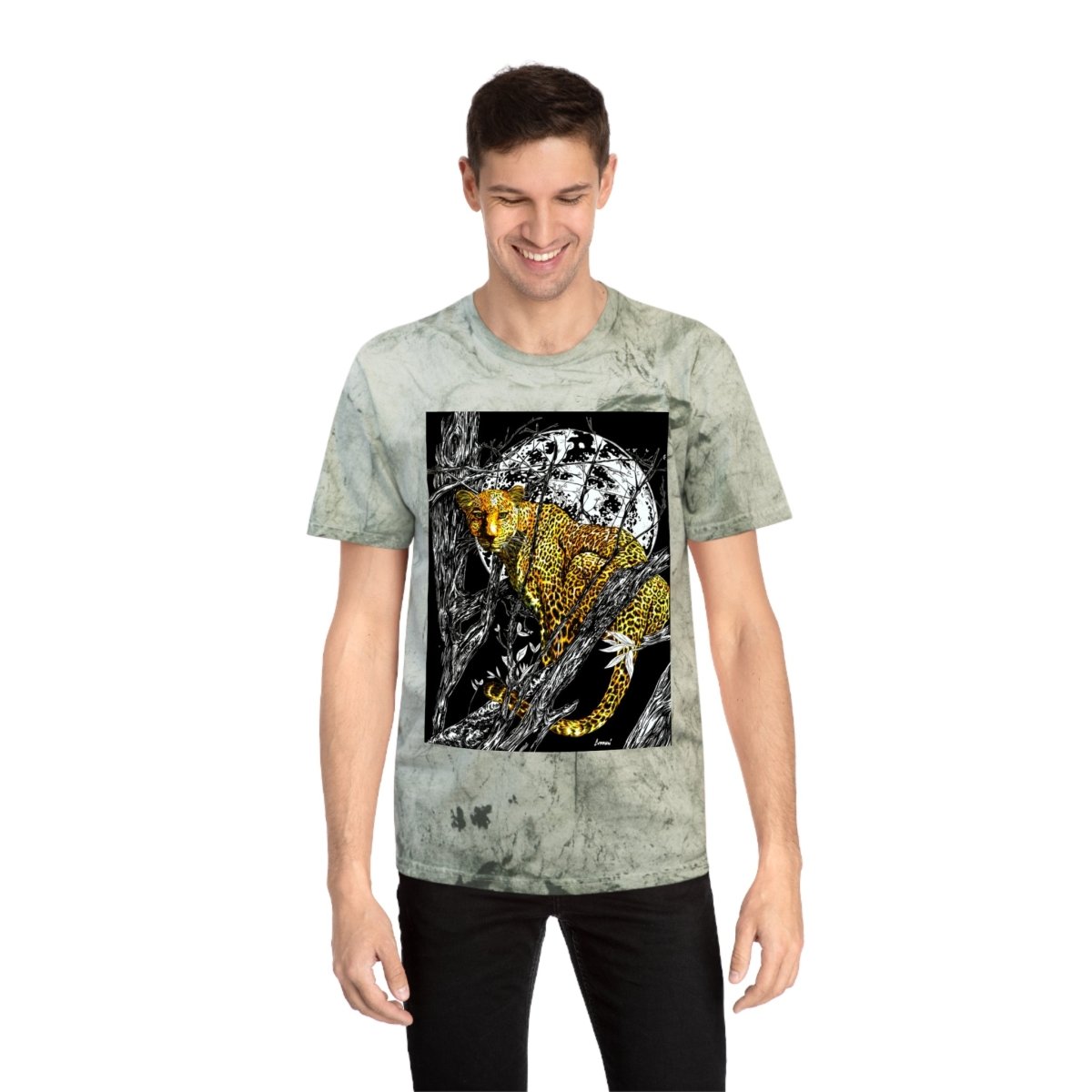 Unisex Color Blast Leopard T-Shirt - Vivid Wildlife Design - Curran Artworks