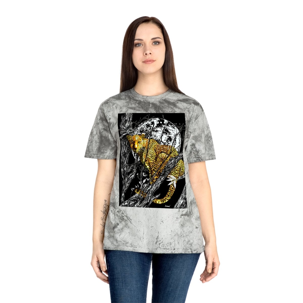 Unisex Color Blast Leopard T-Shirt - Vivid Wildlife Design - Curran Artworks