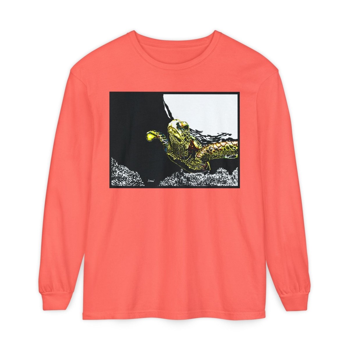 Unisex Long Sleeve T-Shirt with Vibrant Turtle Print – Perfect for Nature Lovers - Curran Artworks