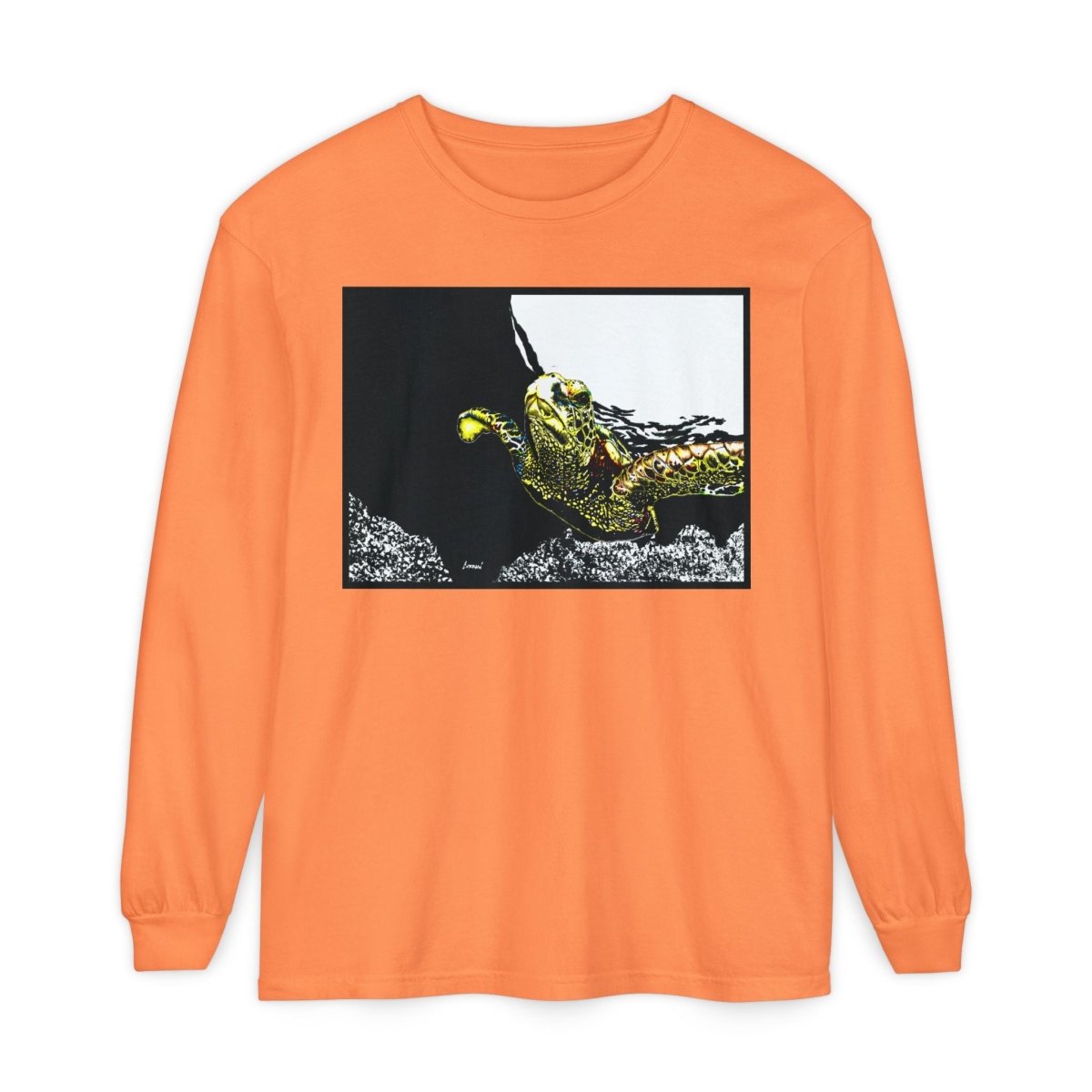 Unisex Long Sleeve T-Shirt with Vibrant Turtle Print – Perfect for Nature Lovers - Curran Artworks