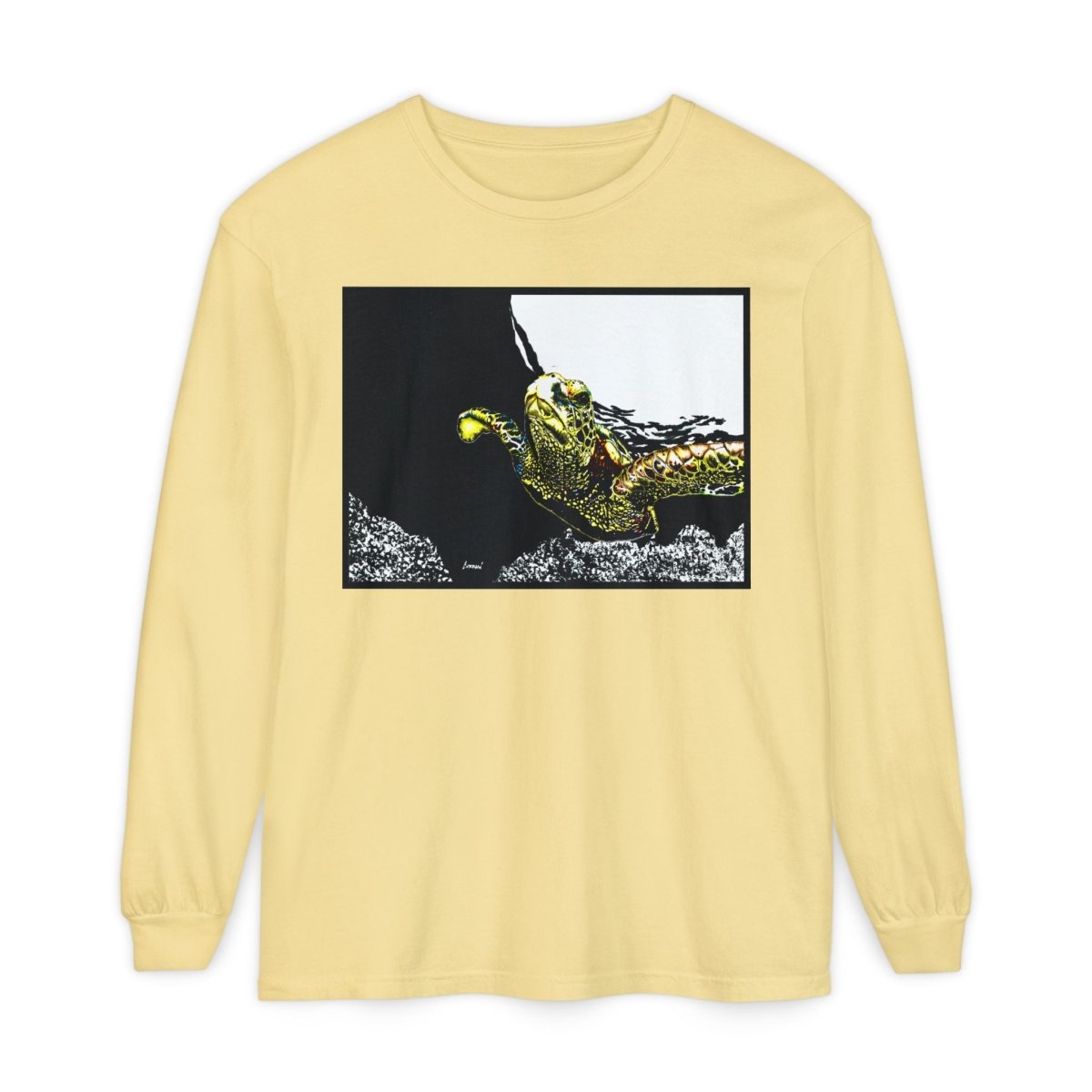 Unisex Long Sleeve T-Shirt with Vibrant Turtle Print – Perfect for Nature Lovers - Curran Artworks