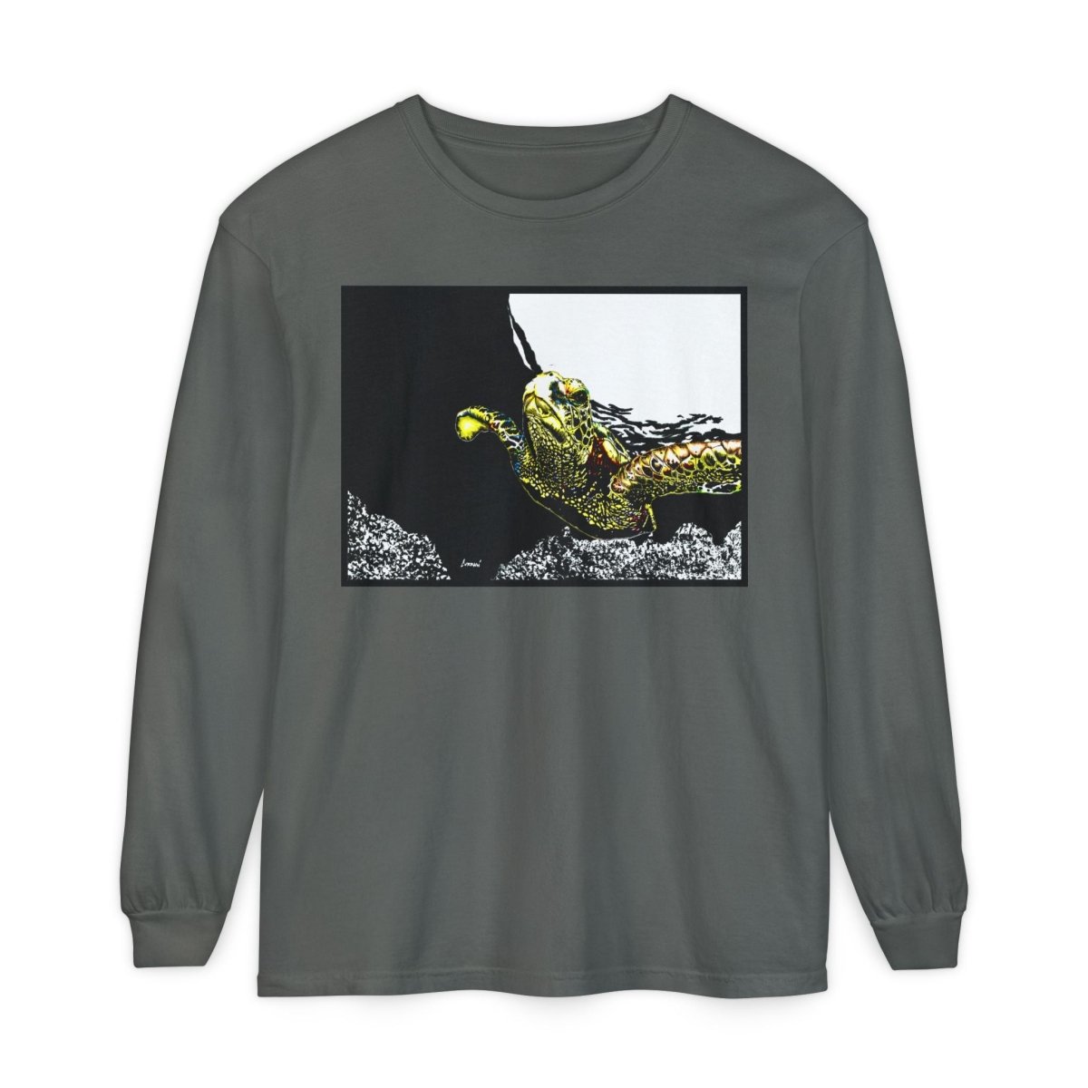 Unisex Long Sleeve T-Shirt with Vibrant Turtle Print – Perfect for Nature Lovers - Curran Artworks