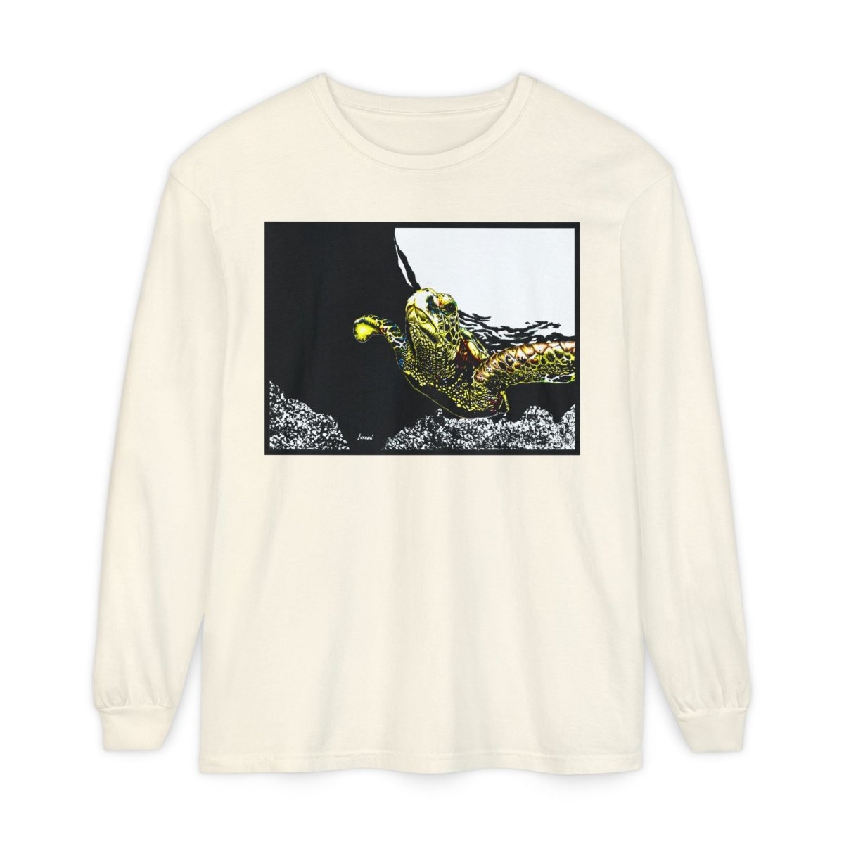 Unisex Long Sleeve T-Shirt with Vibrant Turtle Print – Perfect for Nature Lovers - Curran Artworks