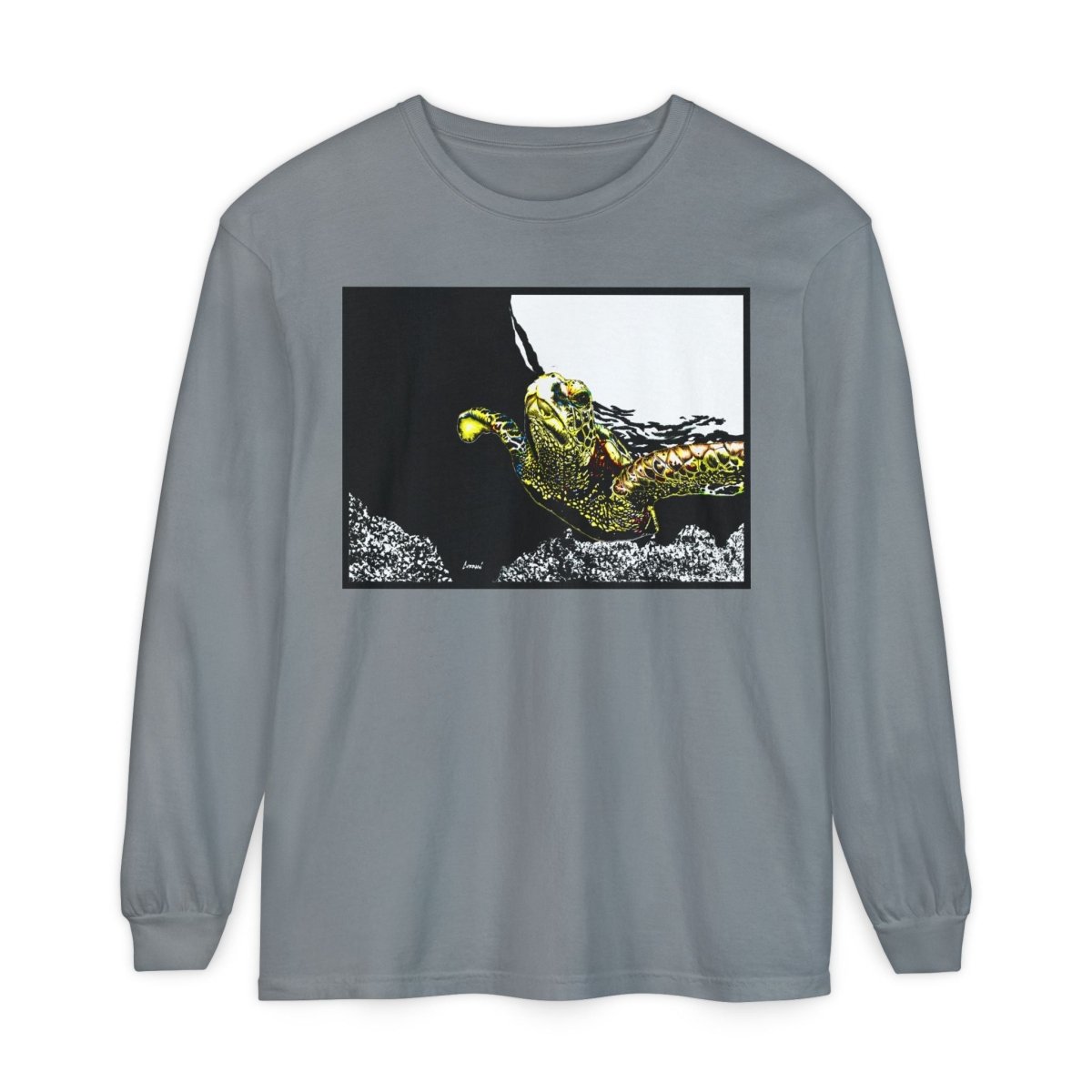 Unisex Long Sleeve T-Shirt with Vibrant Turtle Print – Perfect for Nature Lovers - Curran Artworks