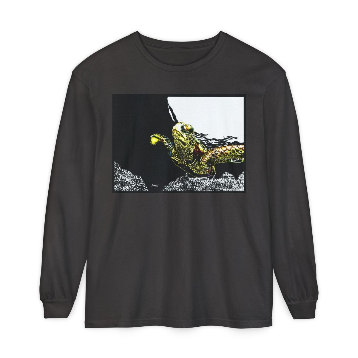 Unisex Long Sleeve T-Shirt with Vibrant Turtle Print – Perfect for Nature Lovers - Curran Artworks