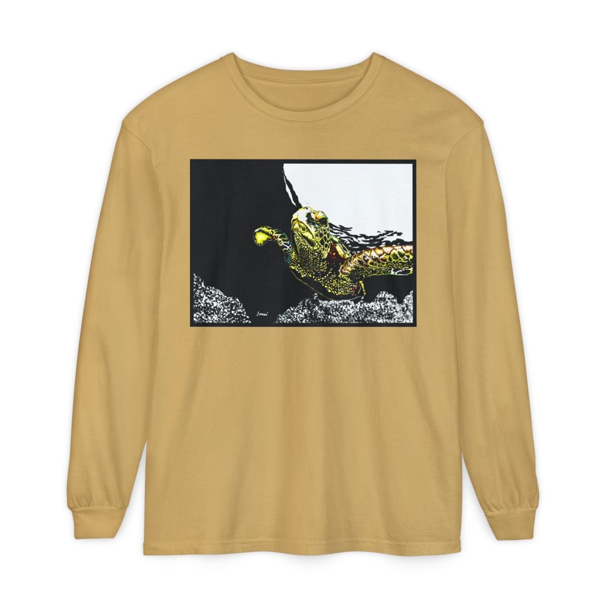 Unisex Long Sleeve T-Shirt with Vibrant Turtle Print – Perfect for Nature Lovers - Curran Artworks