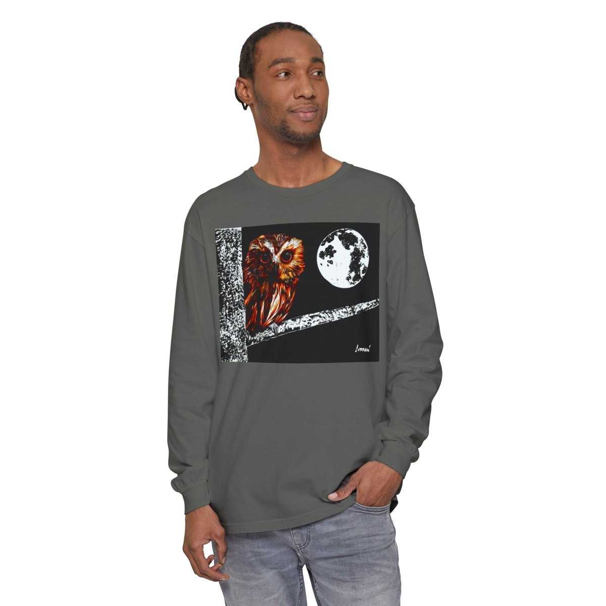 Owl Moon Long Sleeve T-Shirt - Nature Lover Gift