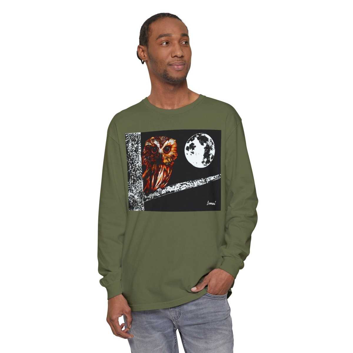 Owl Moon Long Sleeve T-Shirt - Nature Lover Gift